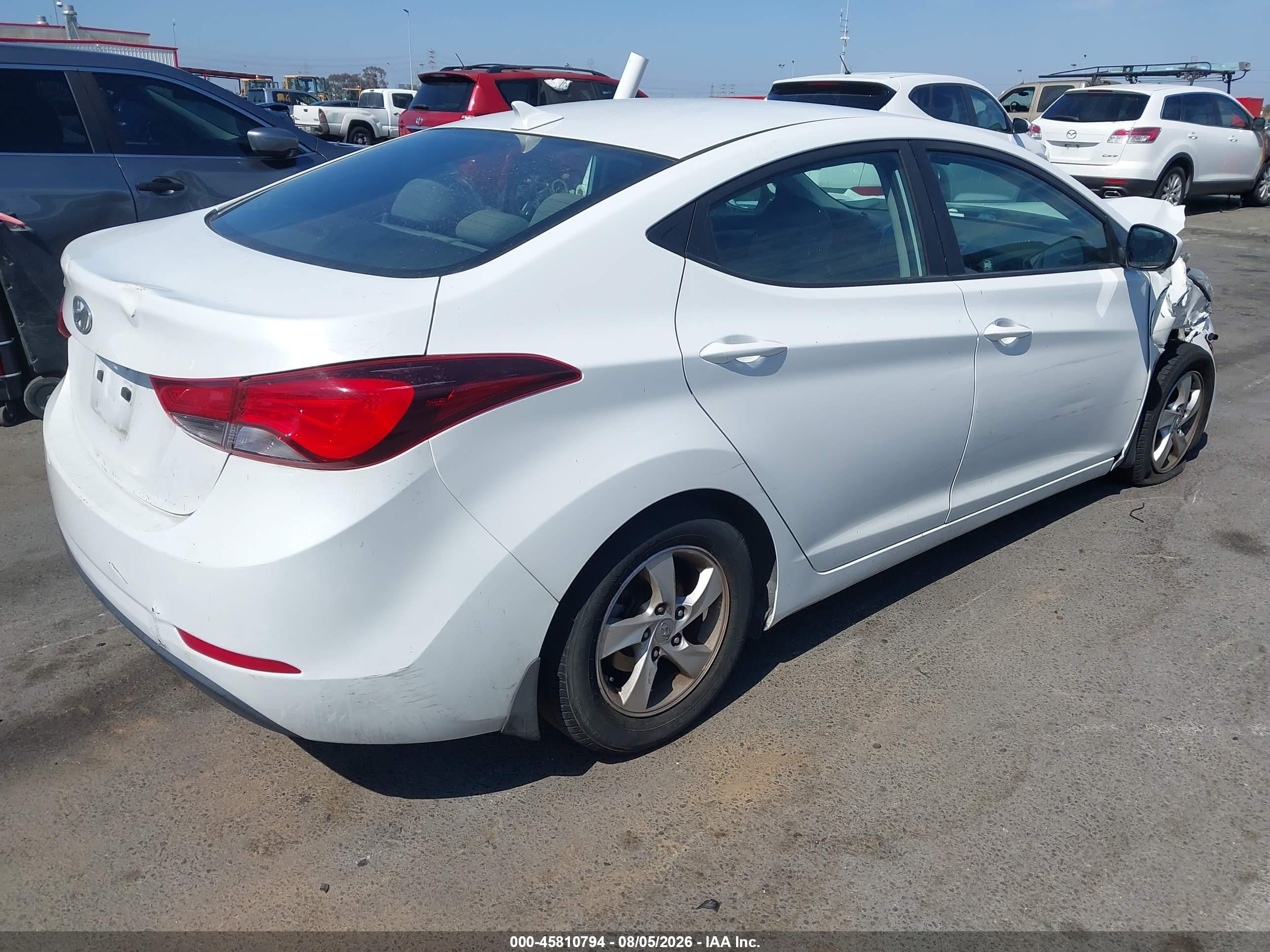 2015 Hyundai Elantra Se White vin: 5NPDH4AE0FH593737