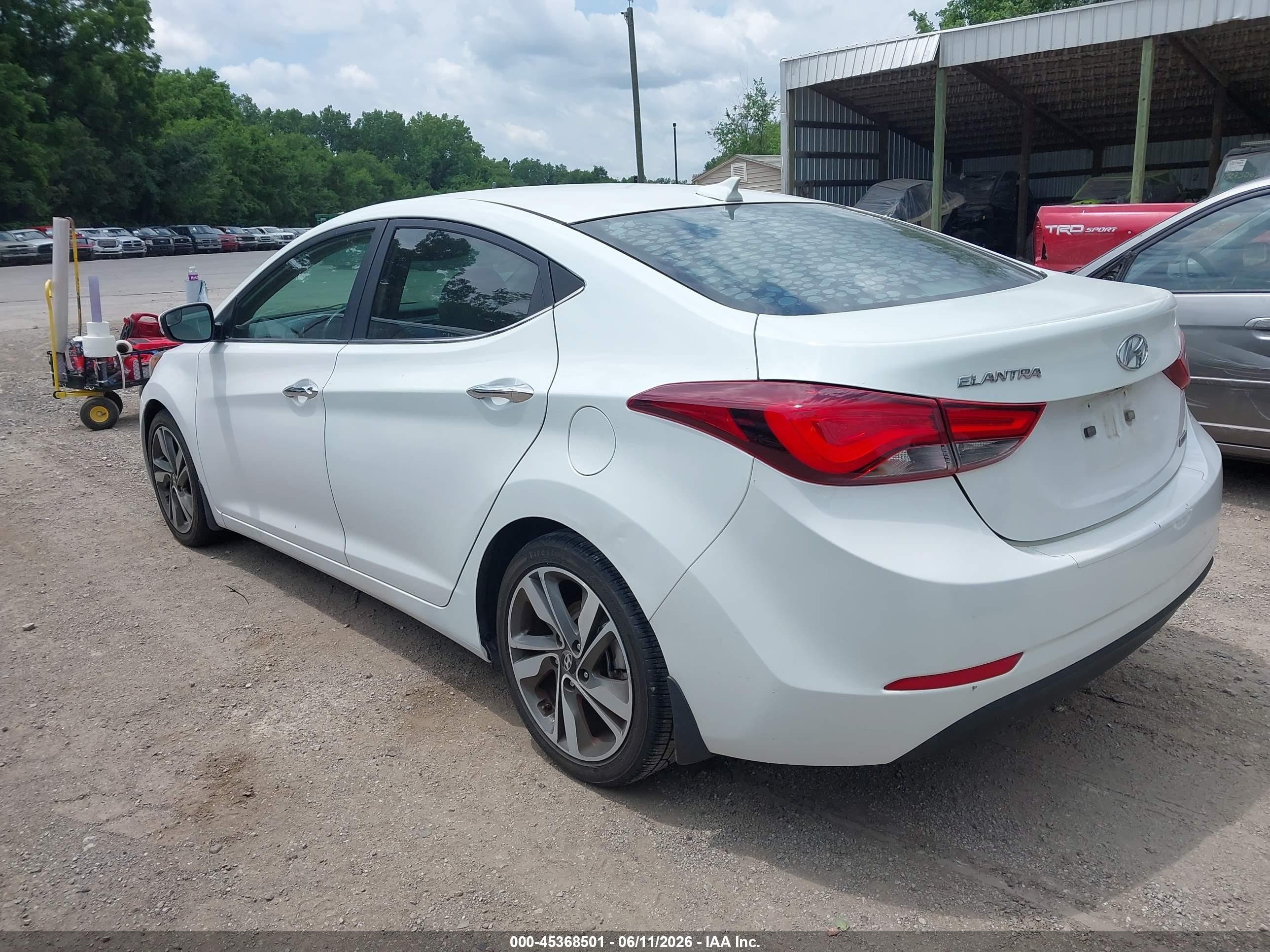 2015 Hyundai Elantra Limited White vin: 5NPDH4AE0FH610505