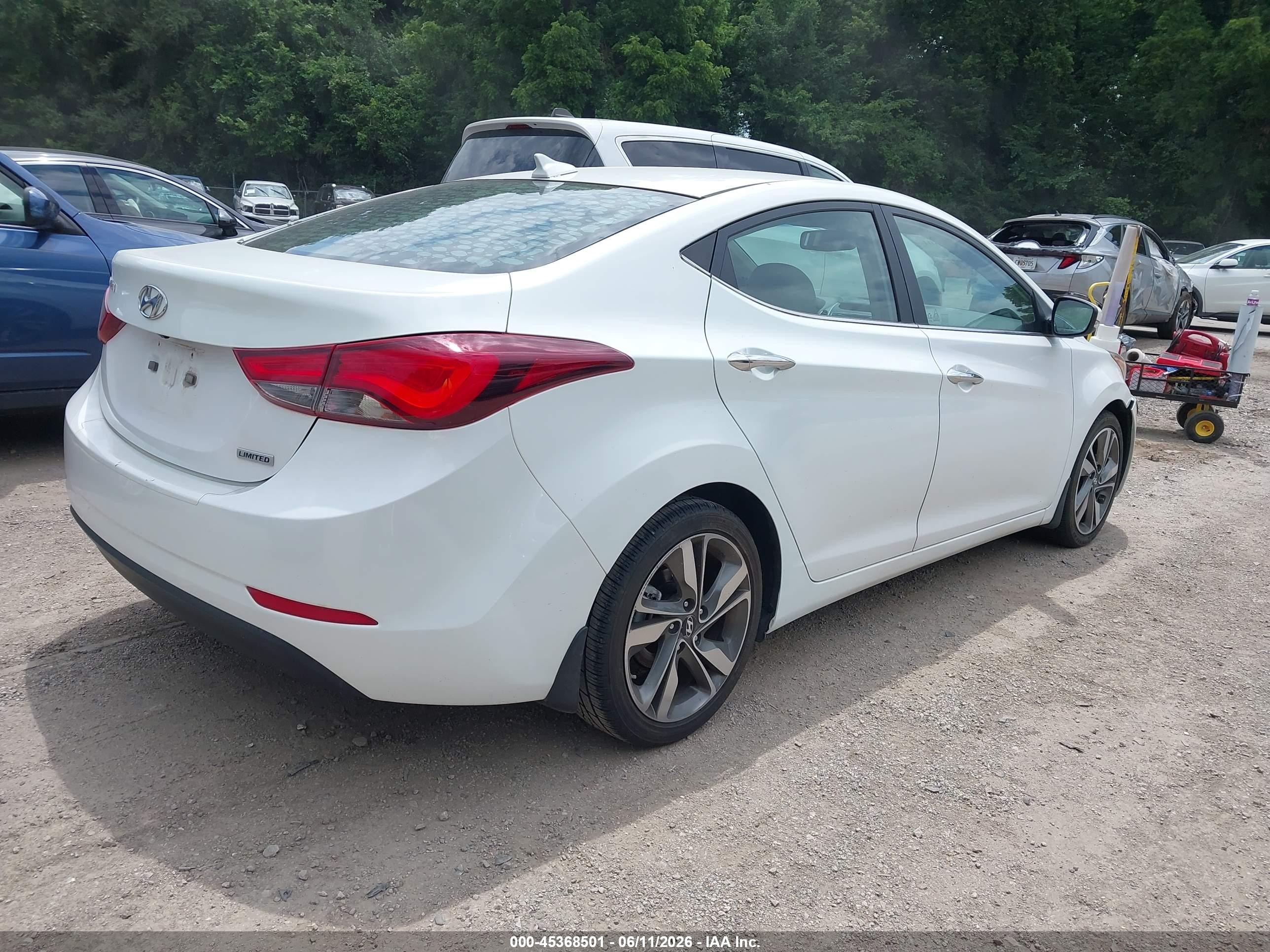 2015 Hyundai Elantra Limited White vin: 5NPDH4AE0FH610505