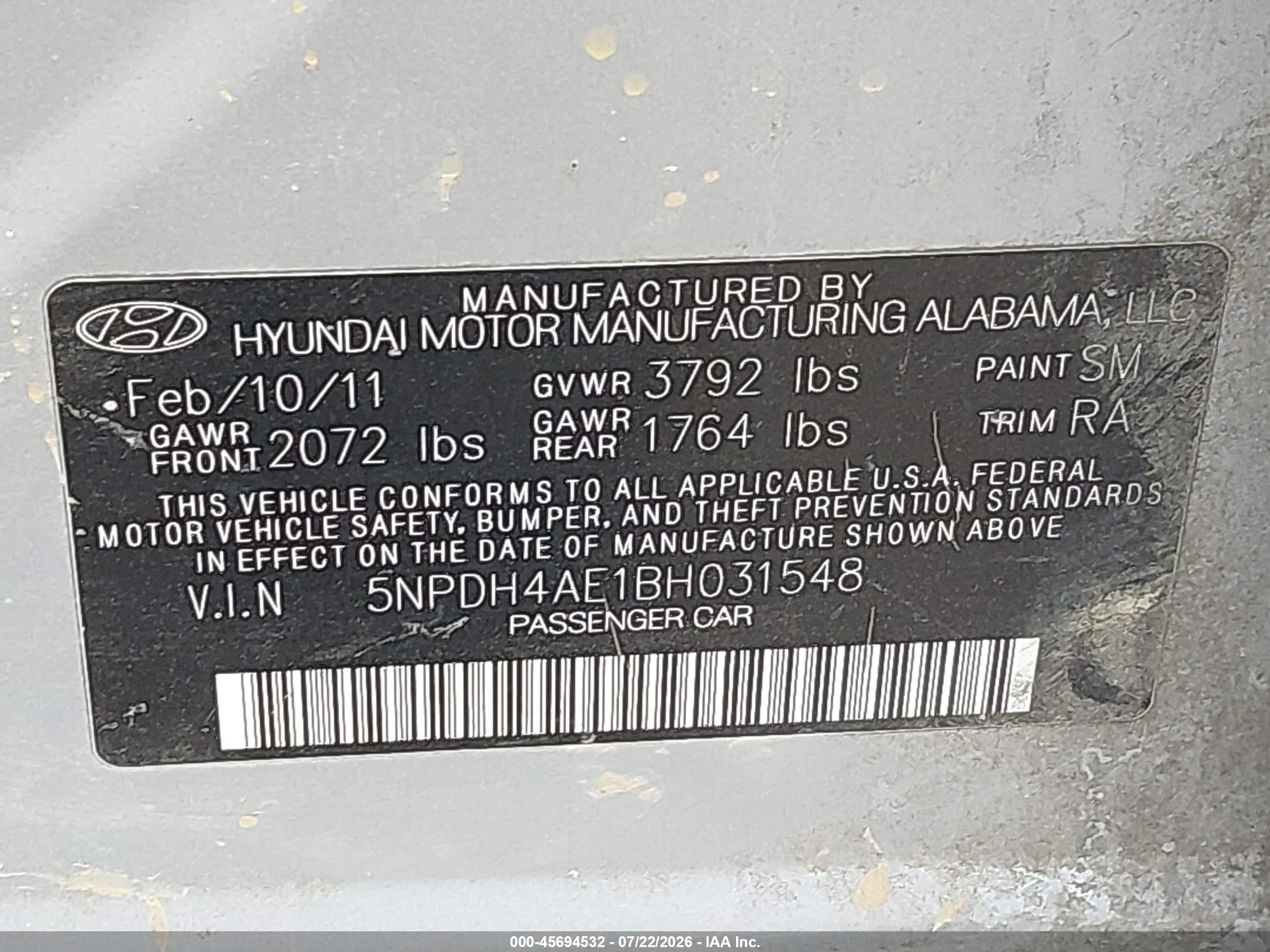 2011 Hyundai Elantra Gls Silver vin: 5NPDH4AE1BH031548