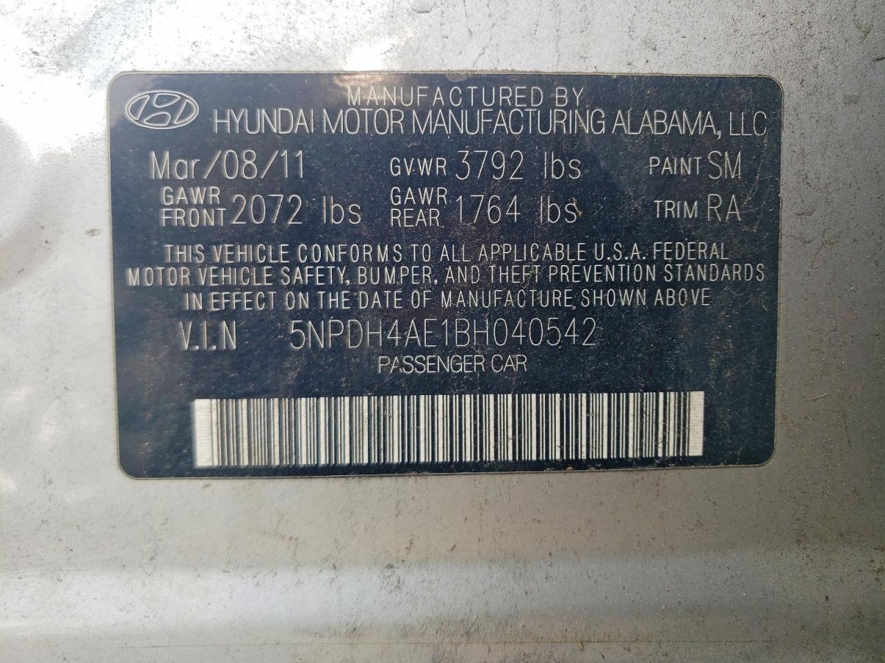 2011 Hyundai Elantra Gls Silver vin: 5NPDH4AE1BH040542
