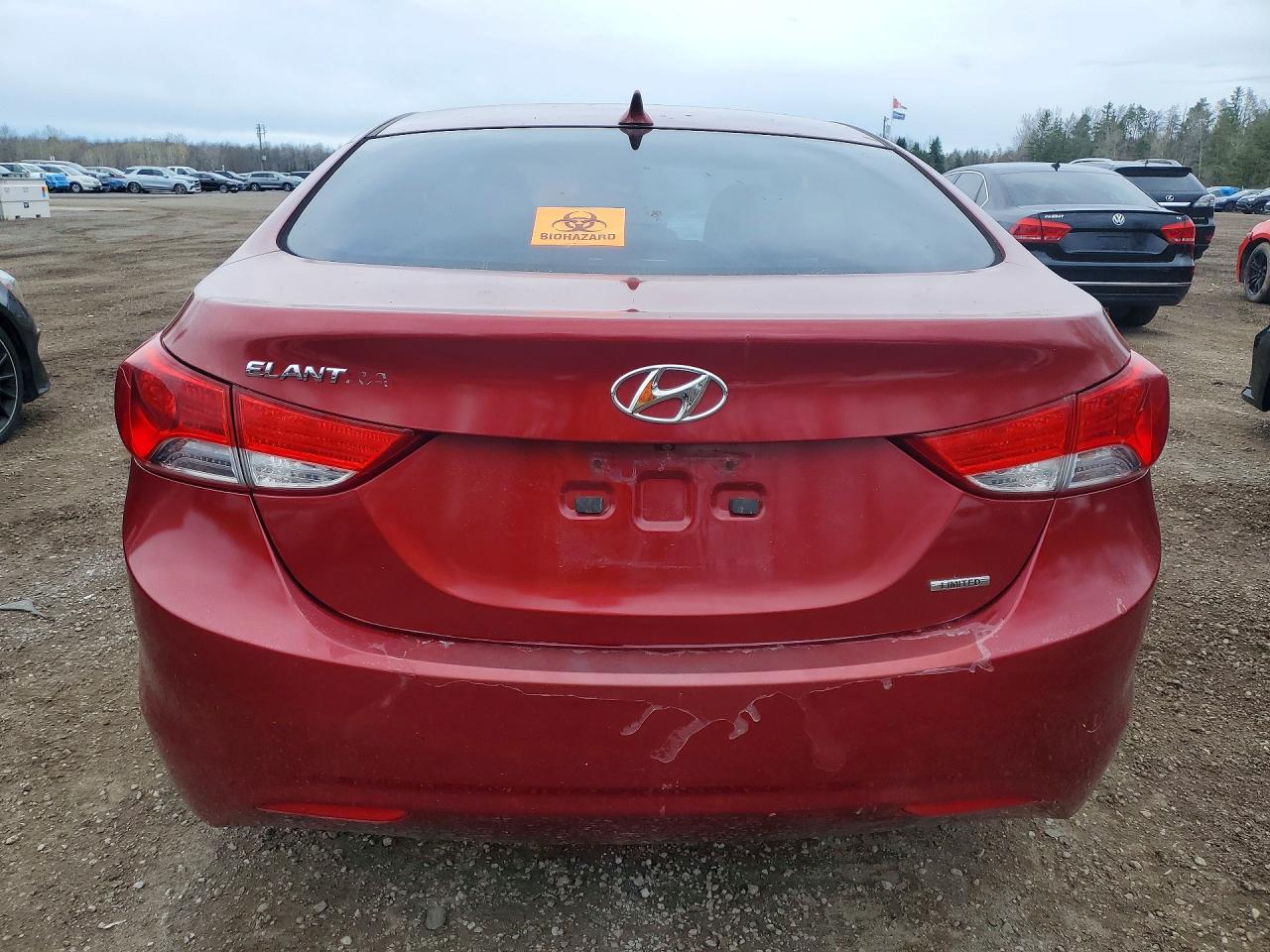 2011 Hyundai Elantra Gls Red vin: 5NPDH4AE1BH046129