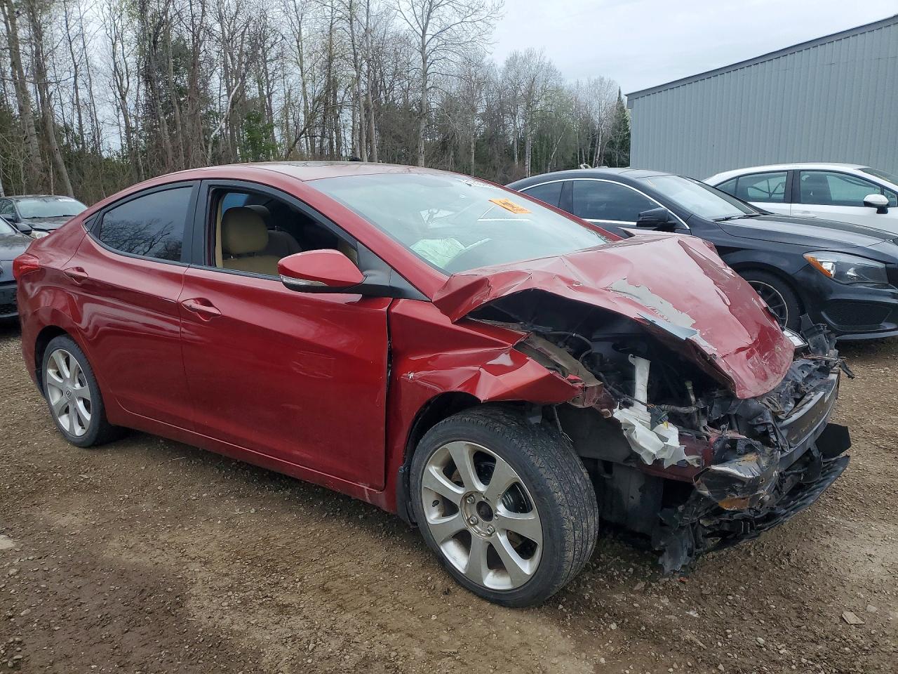 2011 Hyundai Elantra Gls Red vin: 5NPDH4AE1BH046129