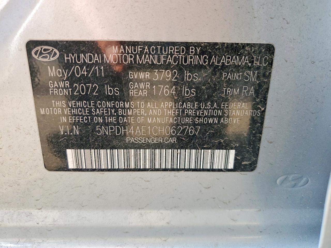 2012 Hyundai Elantra Gls Silver vin: 5NPDH4AE1CH062767