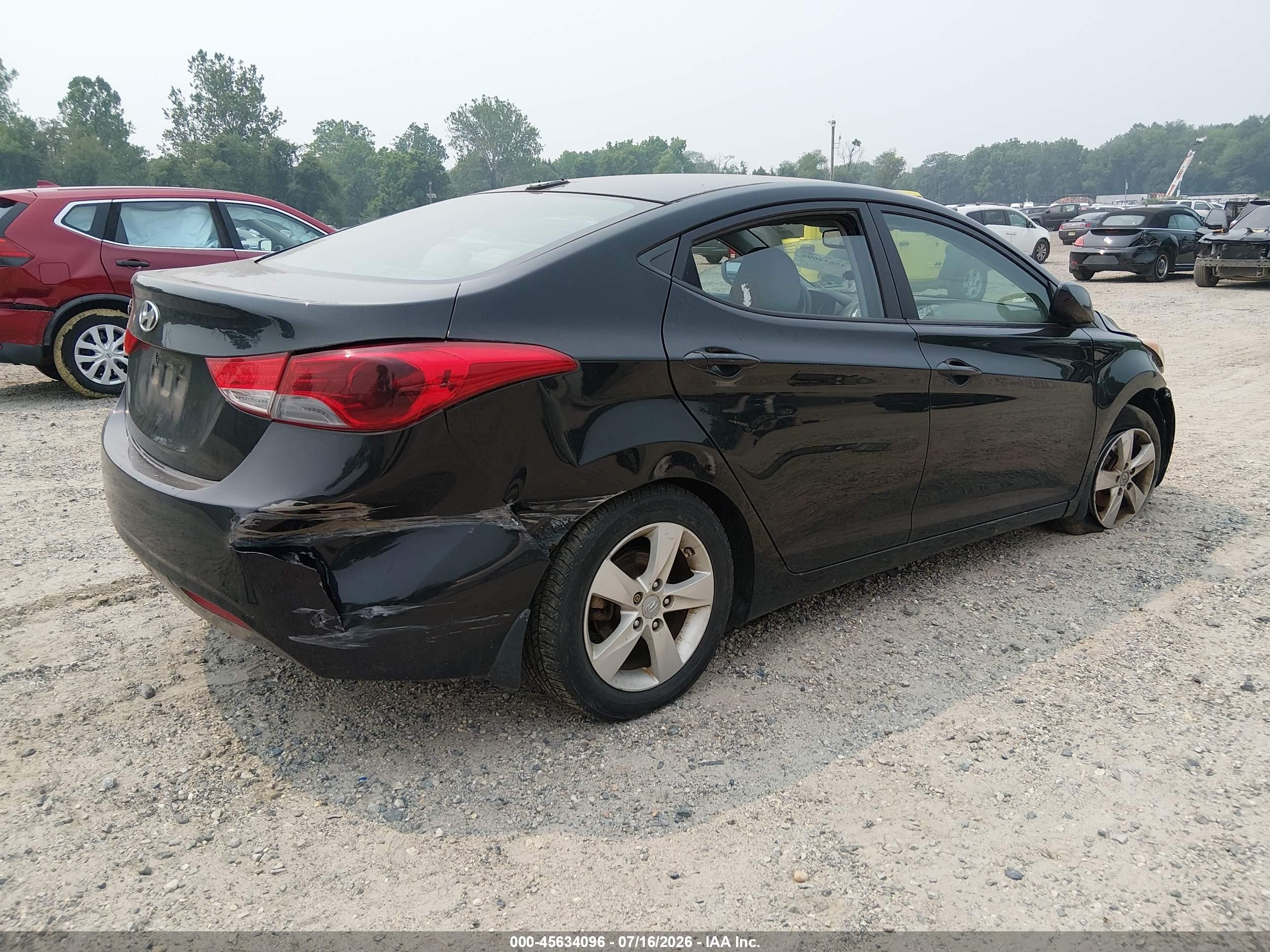 2012 Hyundai Elantra Gls Black vin: 5NPDH4AE1CH063109
