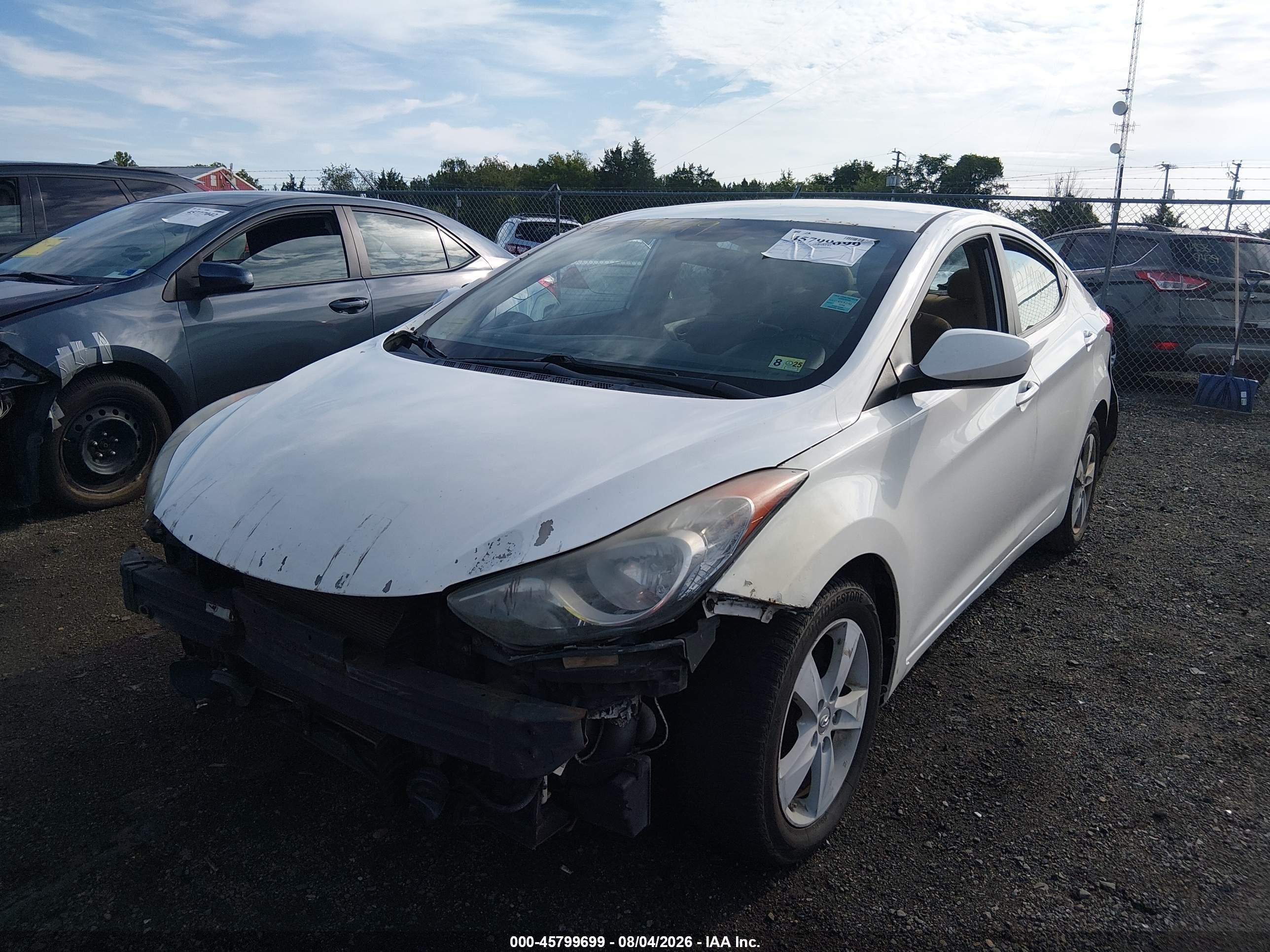 2012 Hyundai Elantra Gls White vin: 5NPDH4AE1CH067905