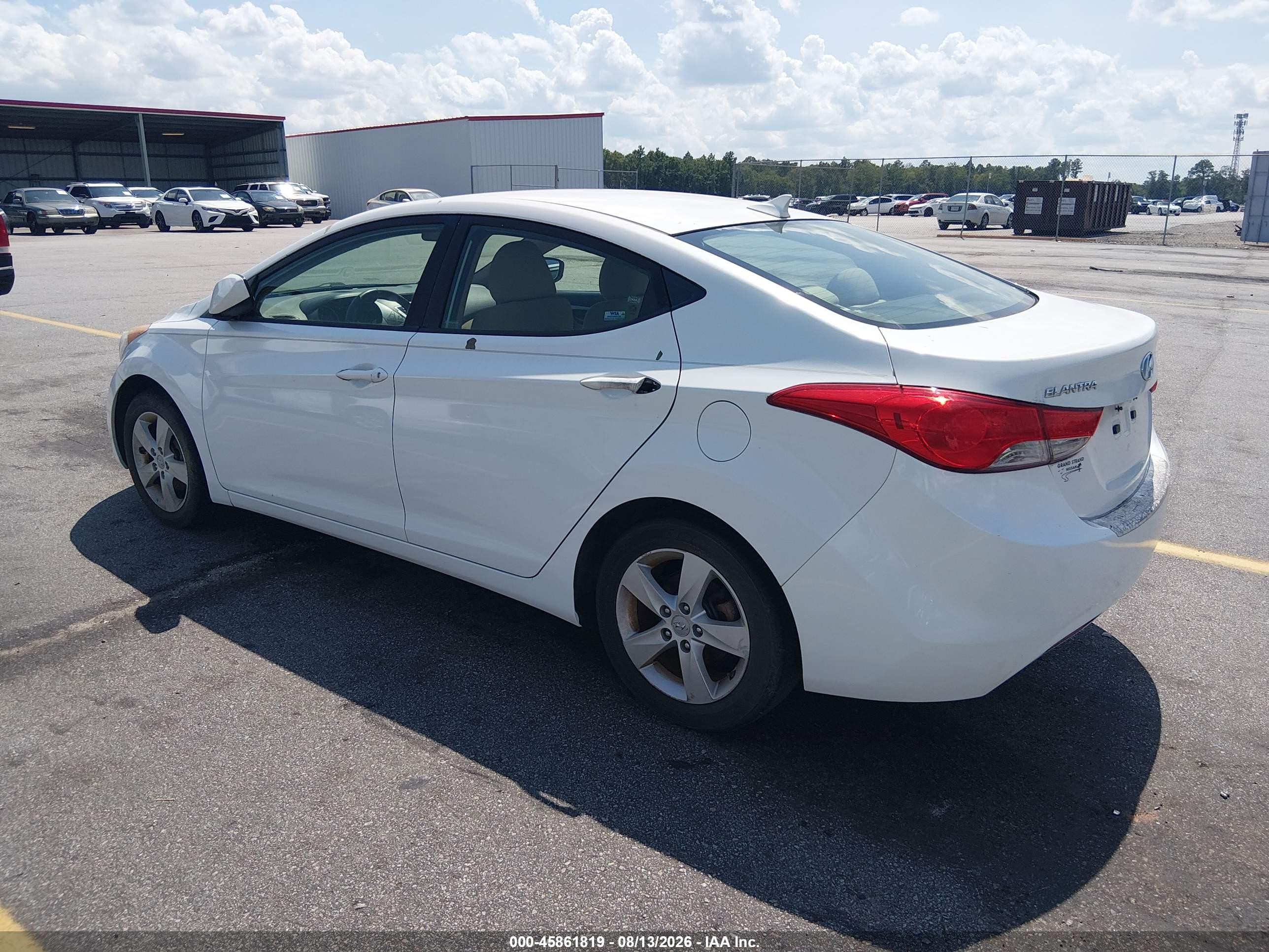 2012 Hyundai Elantra Gls White vin: 5NPDH4AE1CH097048