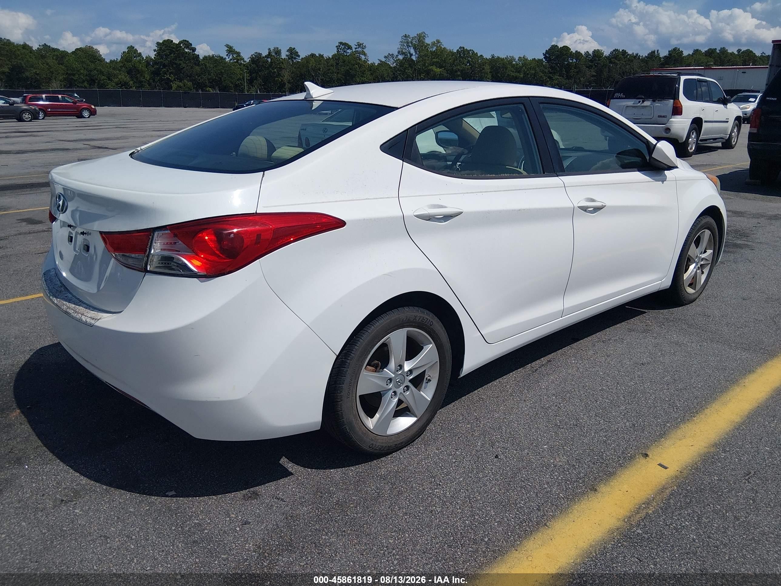 2012 Hyundai Elantra Gls White vin: 5NPDH4AE1CH097048