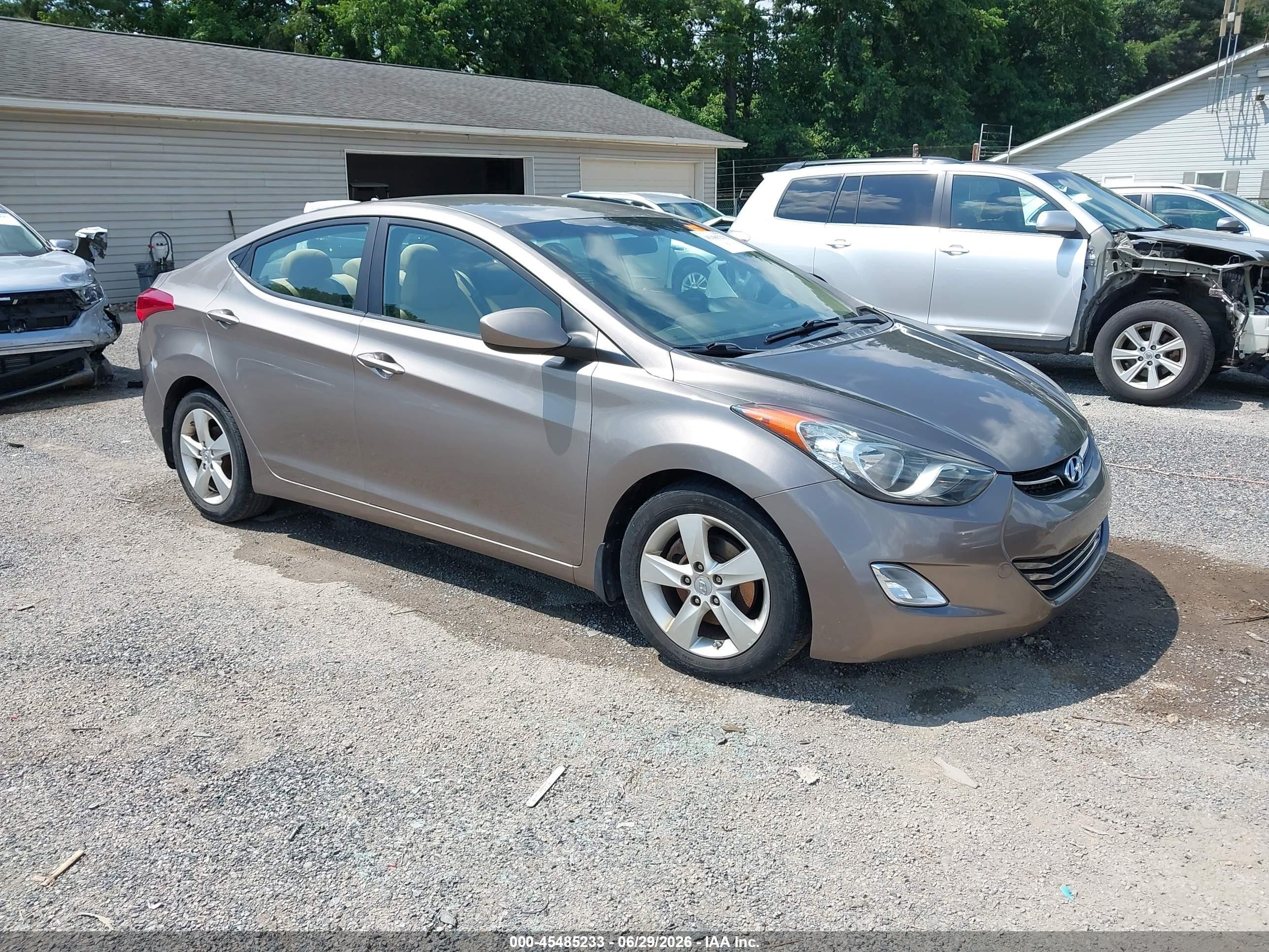 2012 Hyundai Elantra Gls Gray vin: 5NPDH4AE1CH099950
