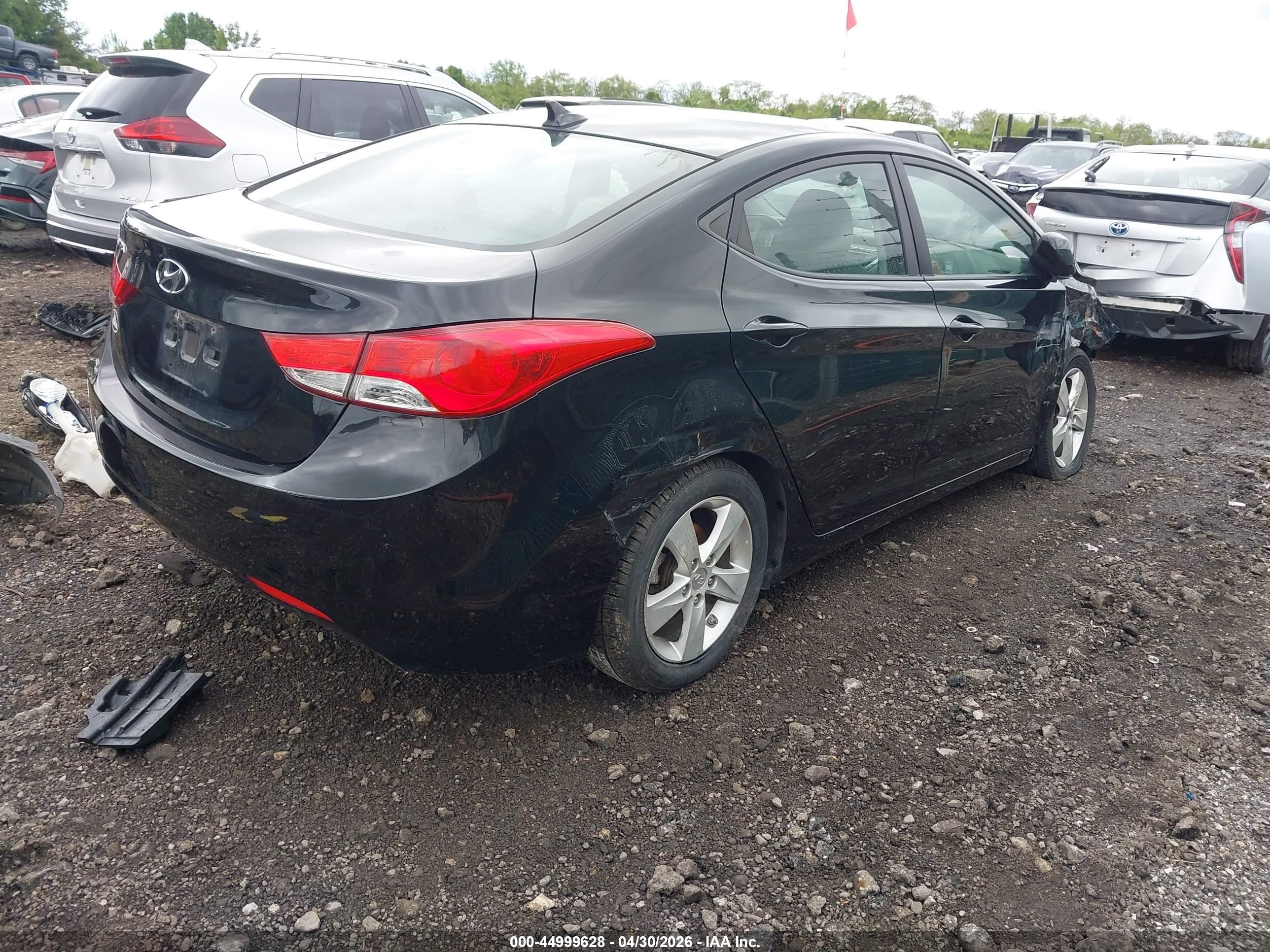 2012 Hyundai Elantra Gls Black vin: 5NPDH4AE1CH110090