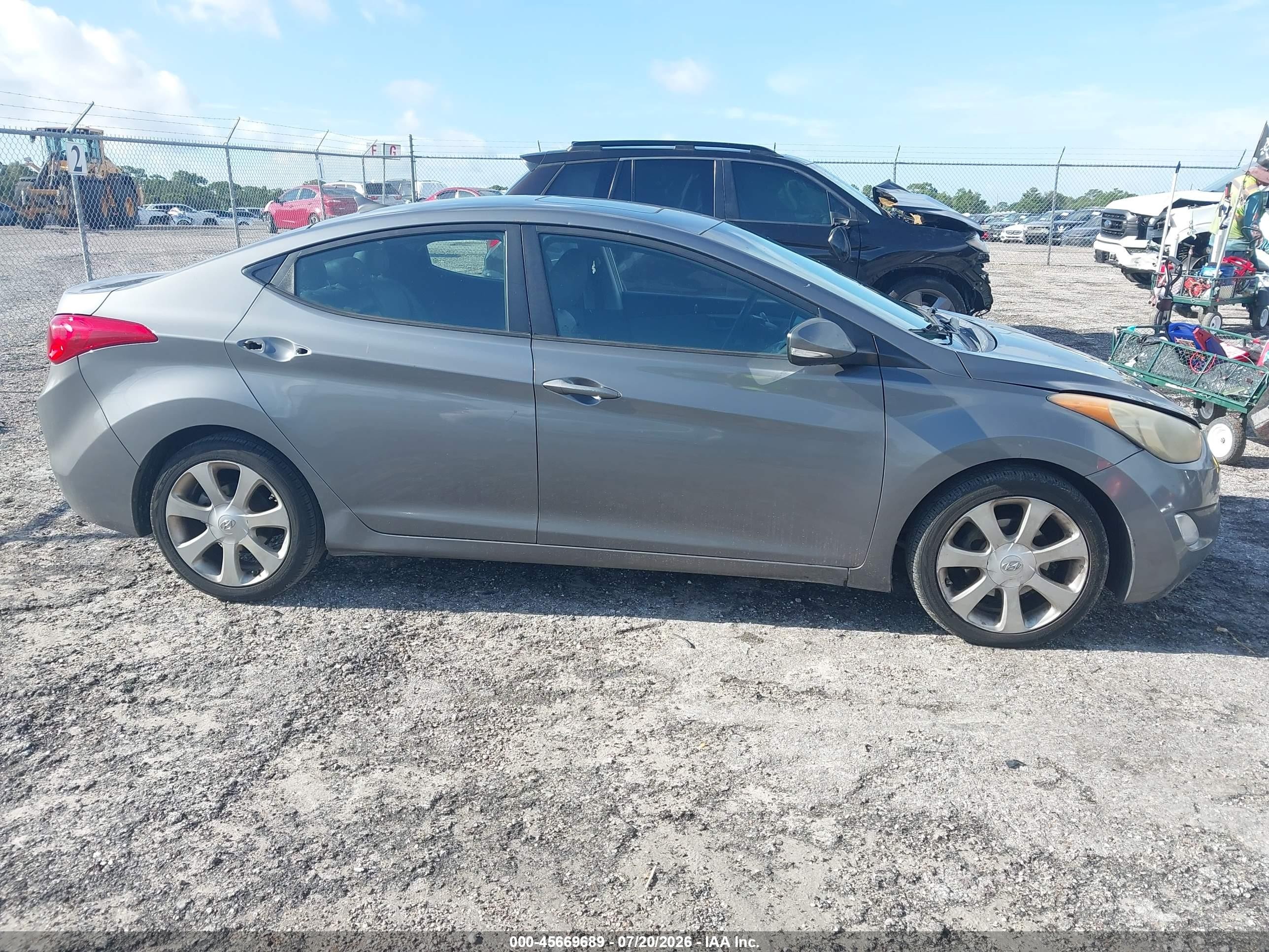 2012 Hyundai Elantra Limited Gray vin: 5NPDH4AE1CH117878