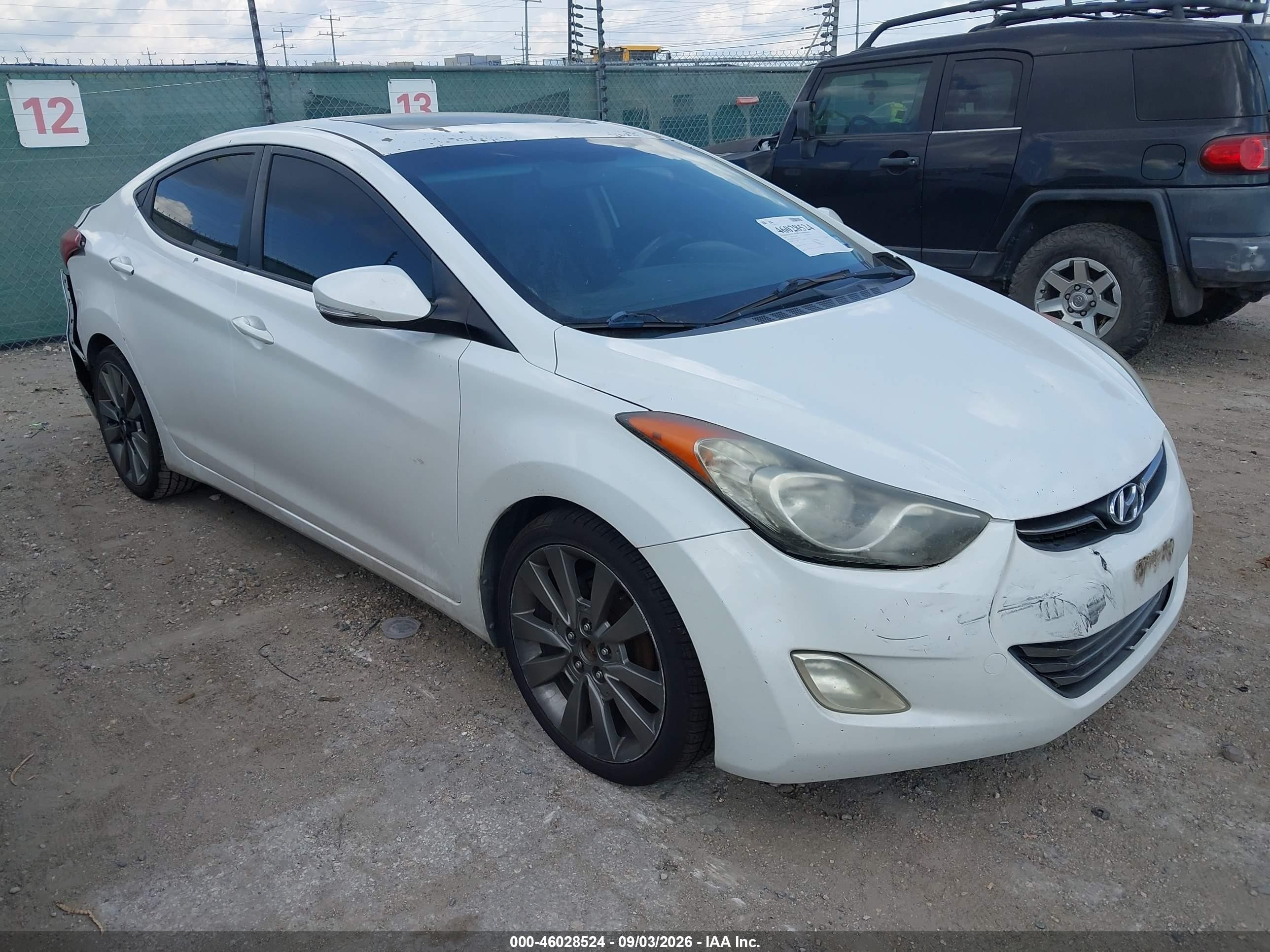 2012 Hyundai Elantra Limited White vin: 5NPDH4AE1CH130985