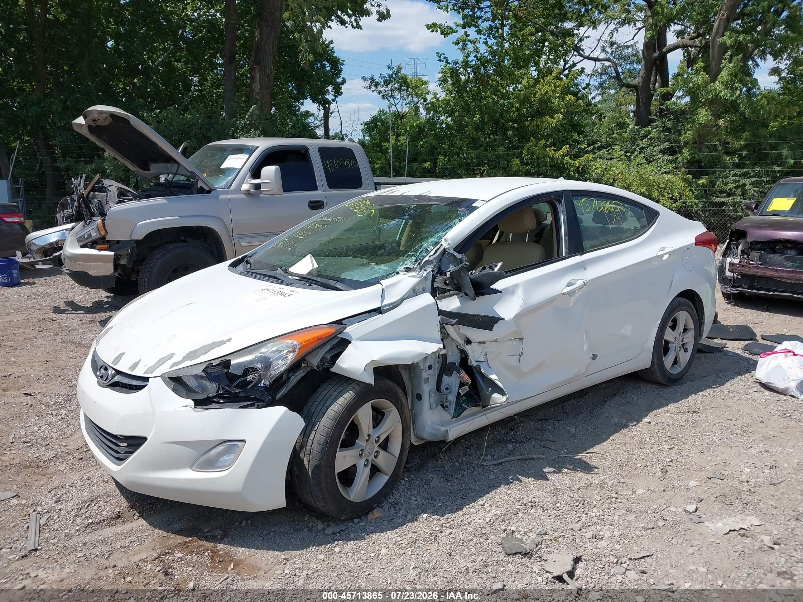 2012 Hyundai Elantra Gls White vin: 5NPDH4AE1CH136172