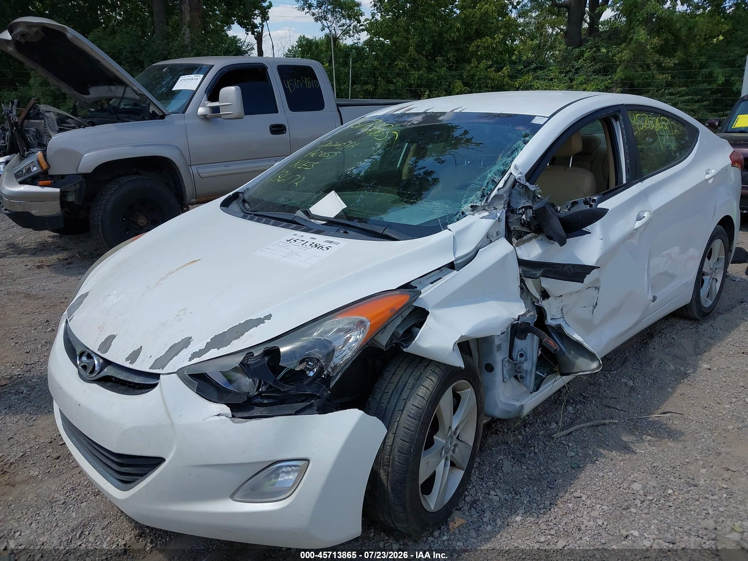 2012 Hyundai Elantra Gls White vin: 5NPDH4AE1CH136172