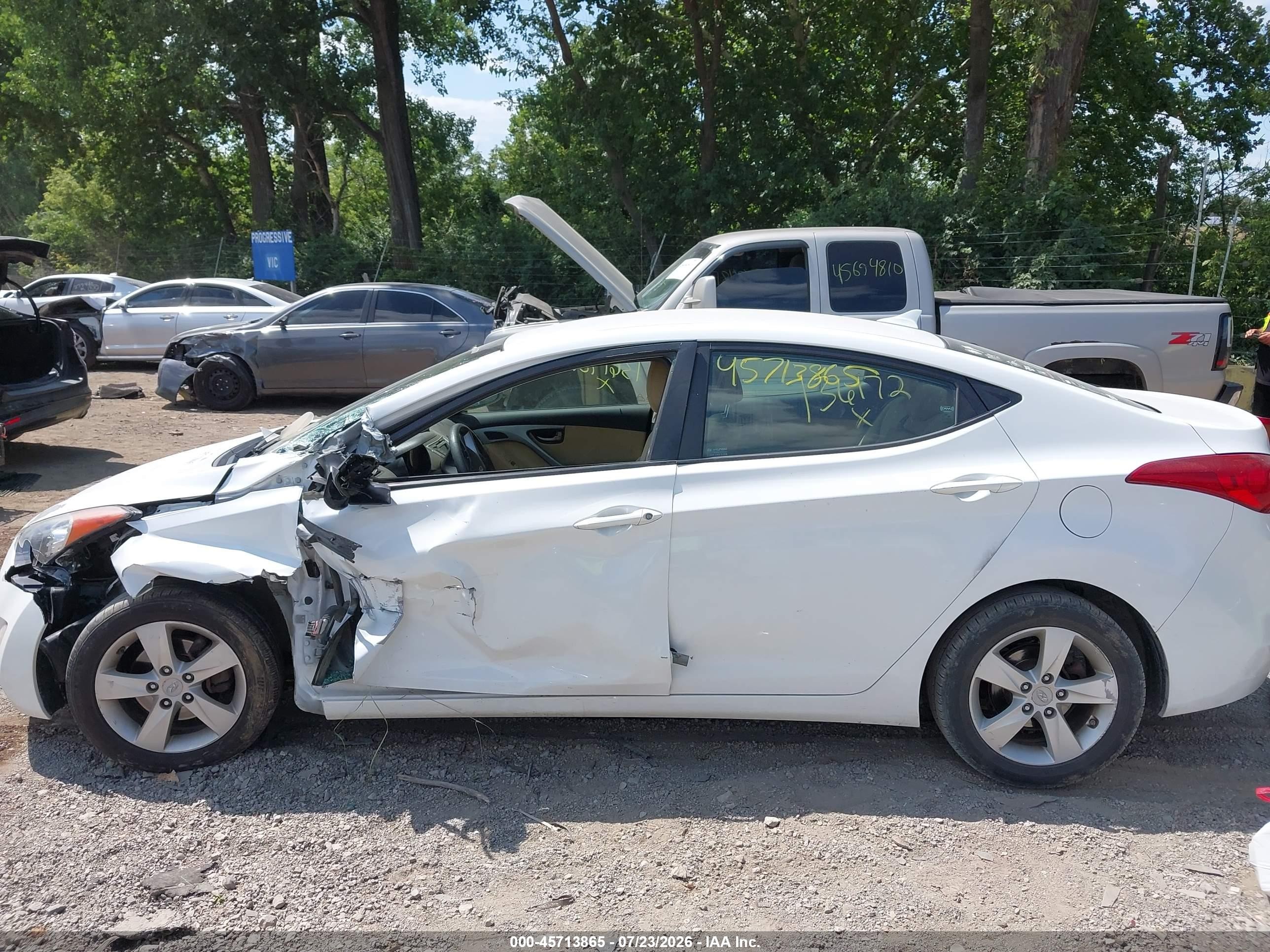 2012 Hyundai Elantra Gls White vin: 5NPDH4AE1CH136172
