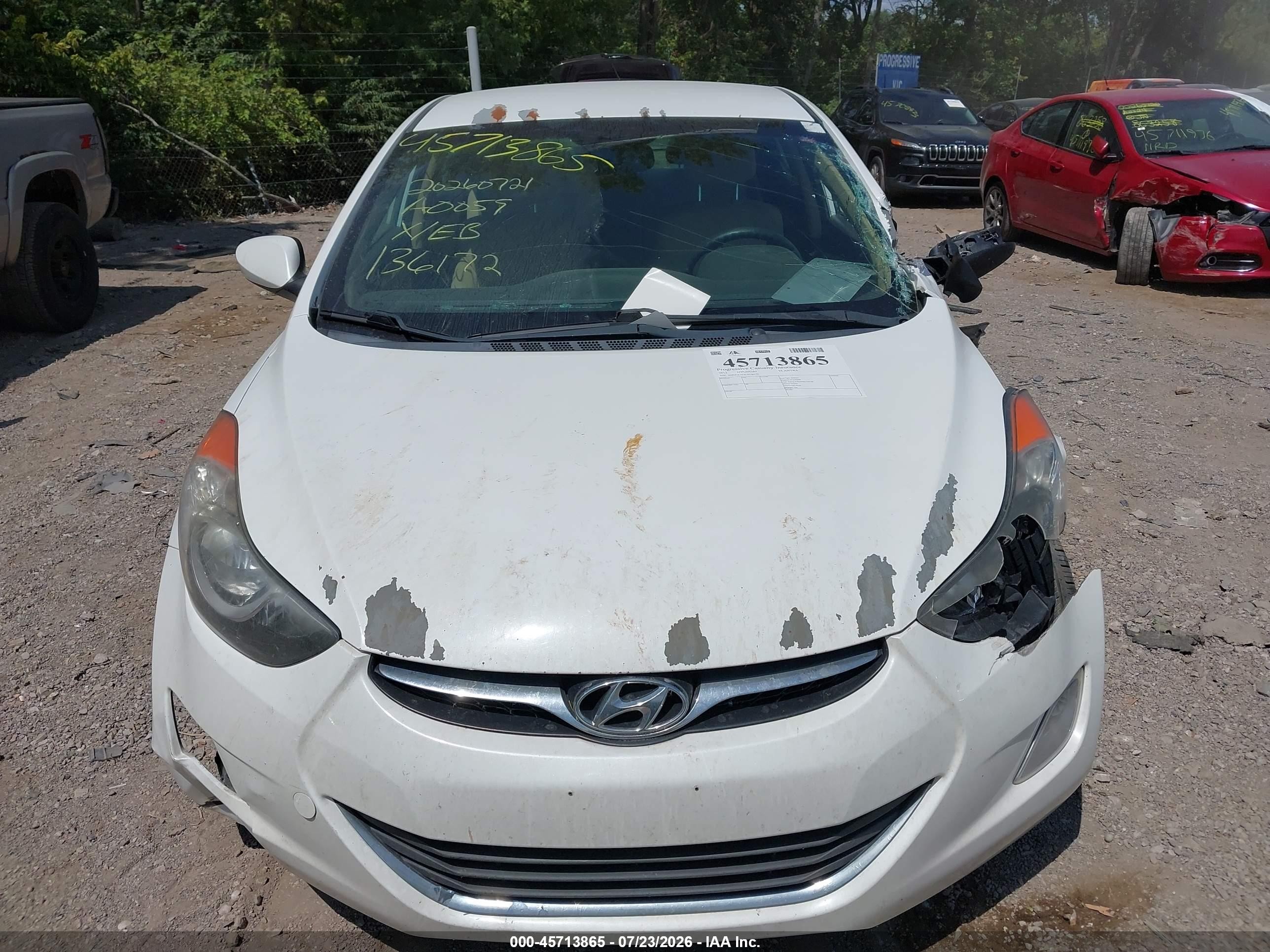 2012 Hyundai Elantra Gls White vin: 5NPDH4AE1CH136172