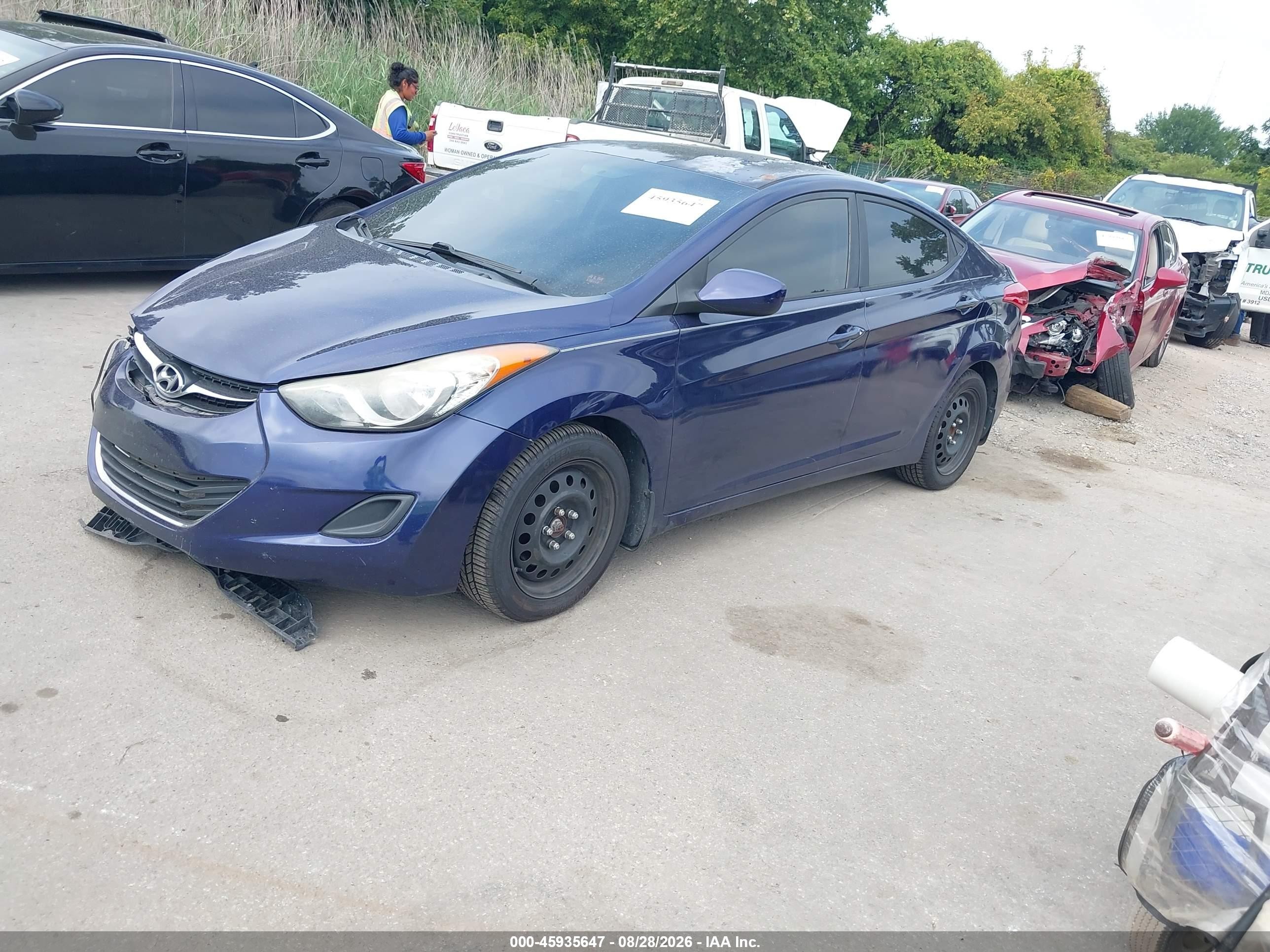 2012 Hyundai Elantra Gls Dark Blue vin: 5NPDH4AE1CH142294