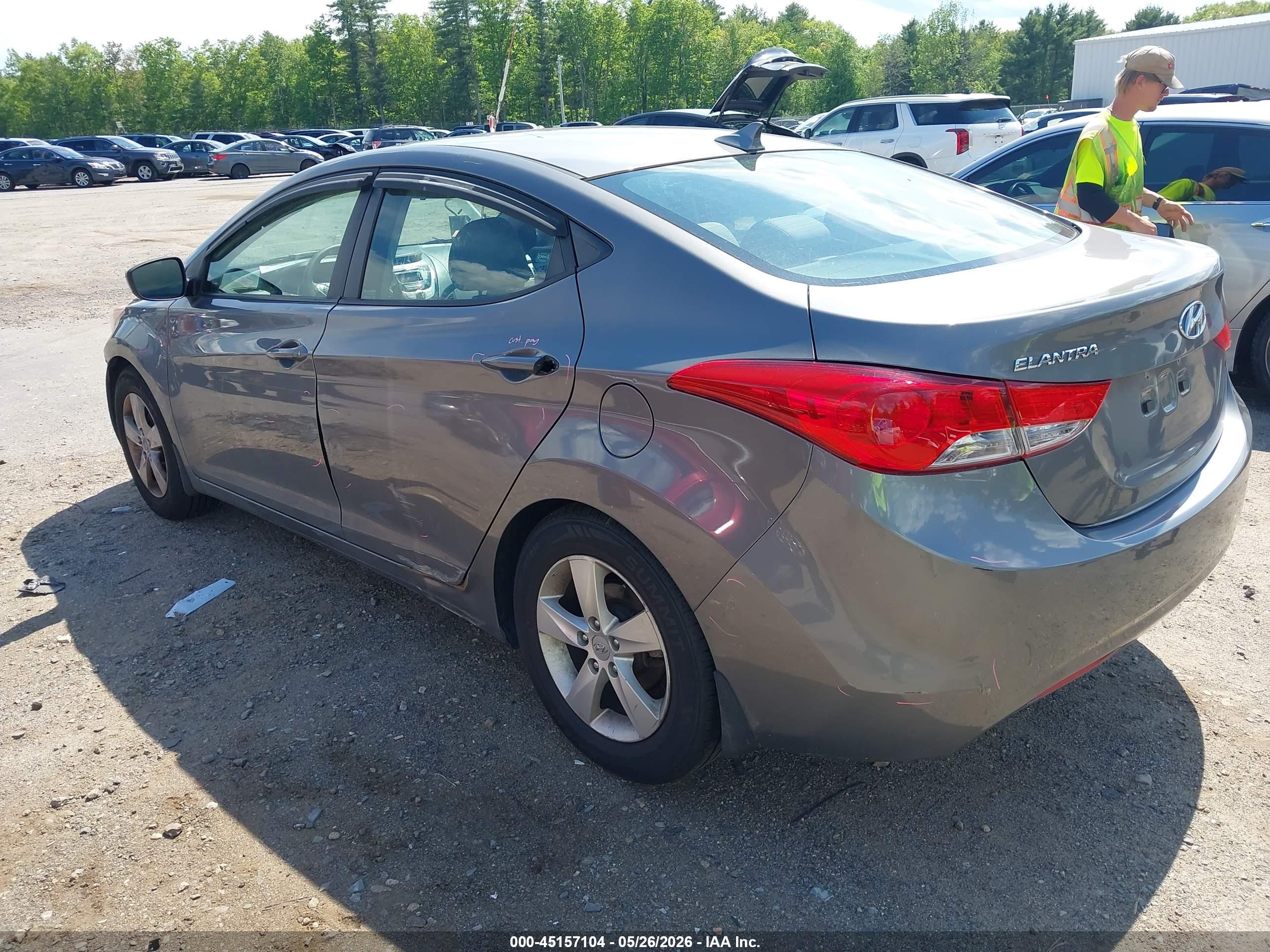 2013 Hyundai Elantra Gls Gray vin: 5NPDH4AE1DH161283