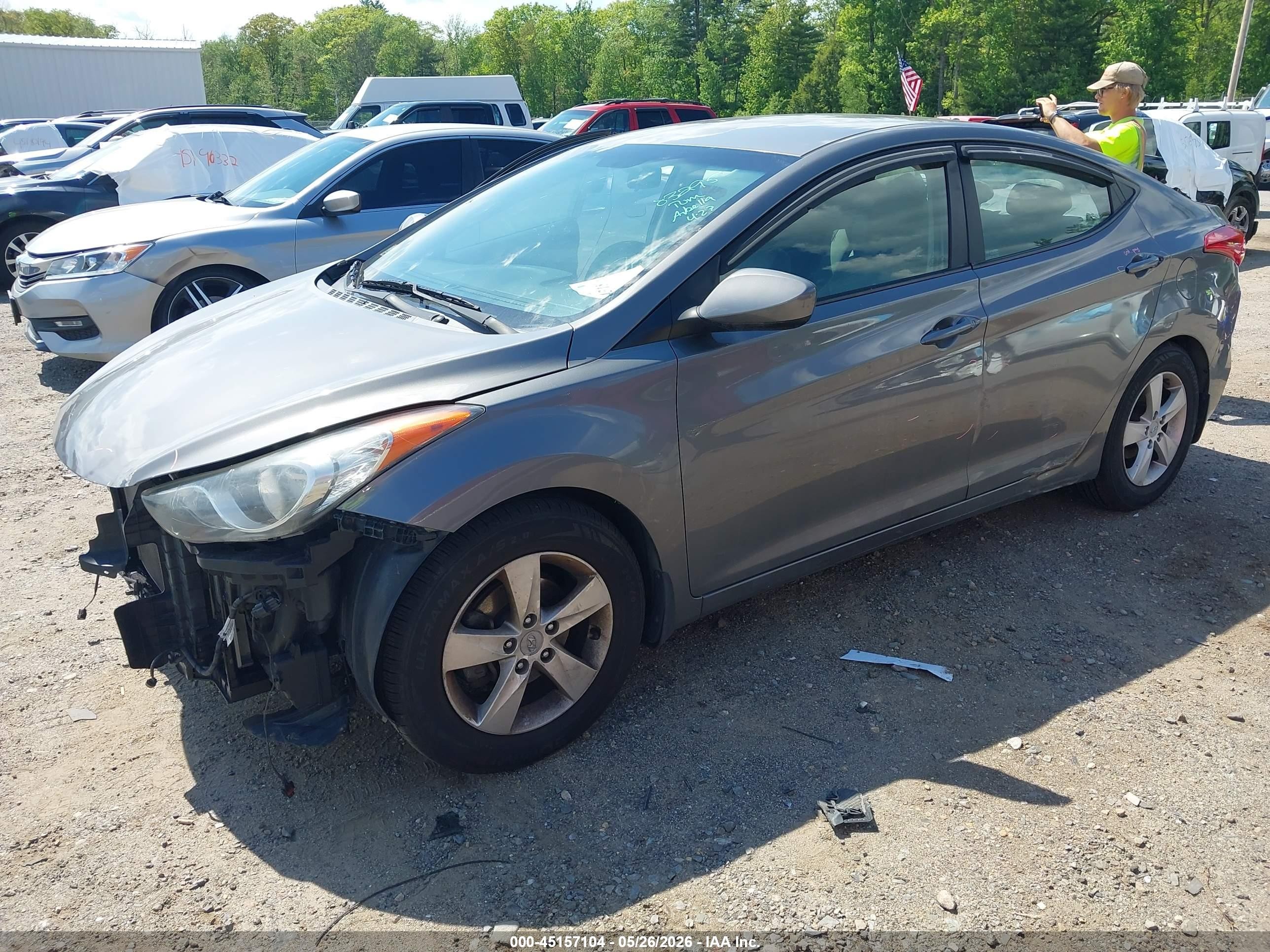 2013 Hyundai Elantra Gls Gray vin: 5NPDH4AE1DH161283