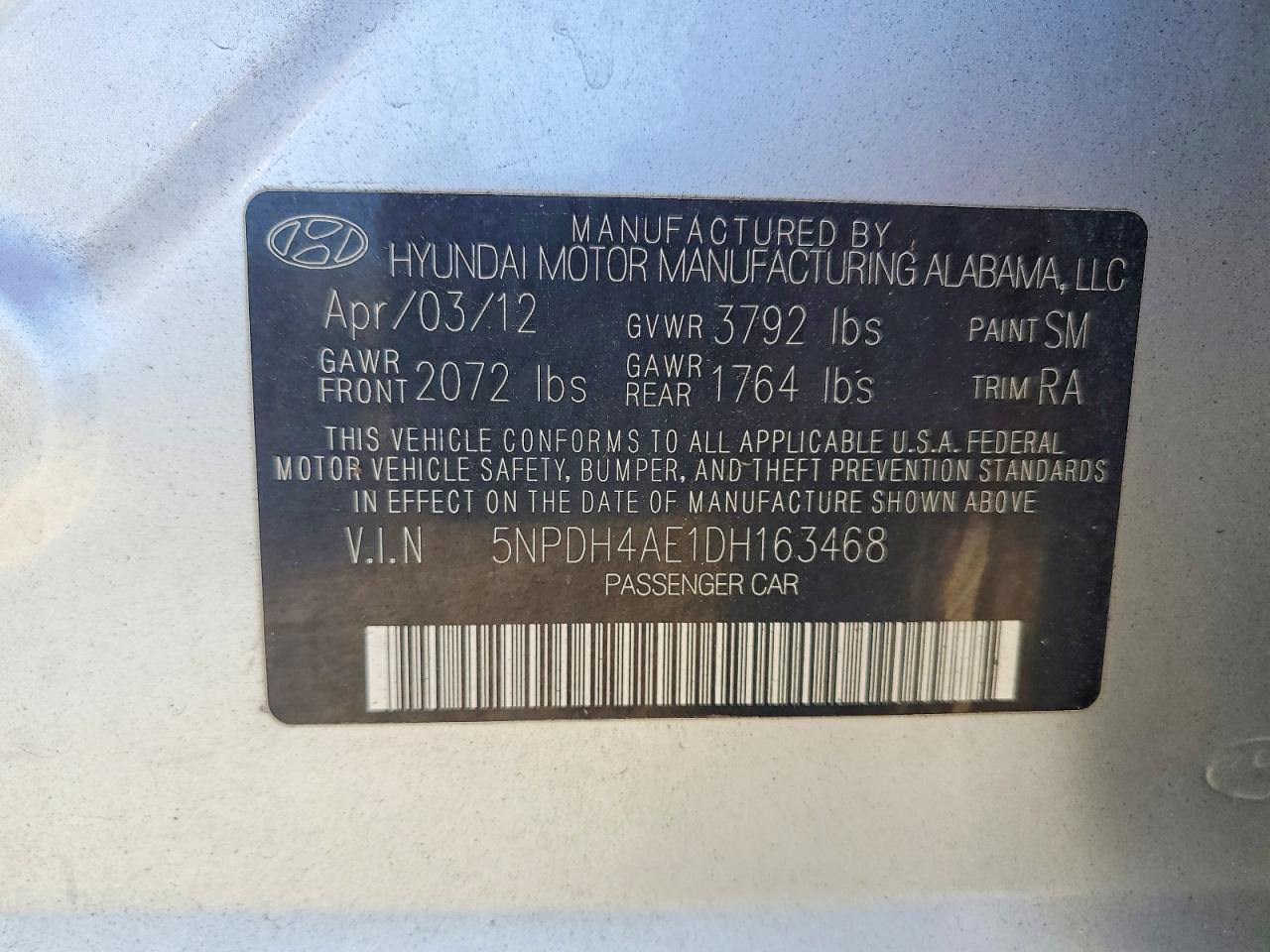 2013 Hyundai Elantra Gls Silver vin: 5NPDH4AE1DH163468