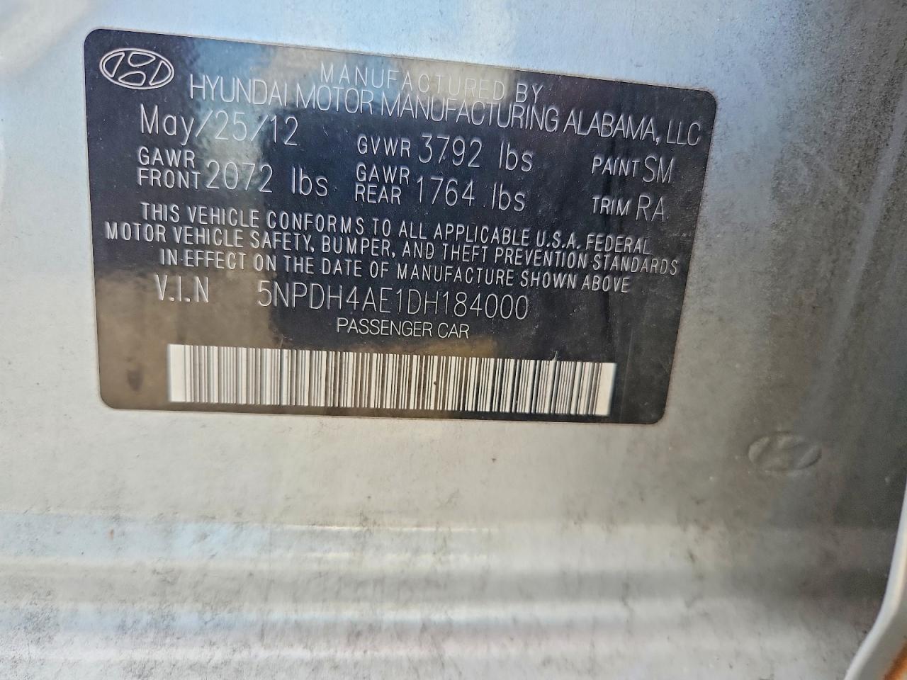 2013 Hyundai Elantra Gls Silver vin: 5NPDH4AE1DH184000