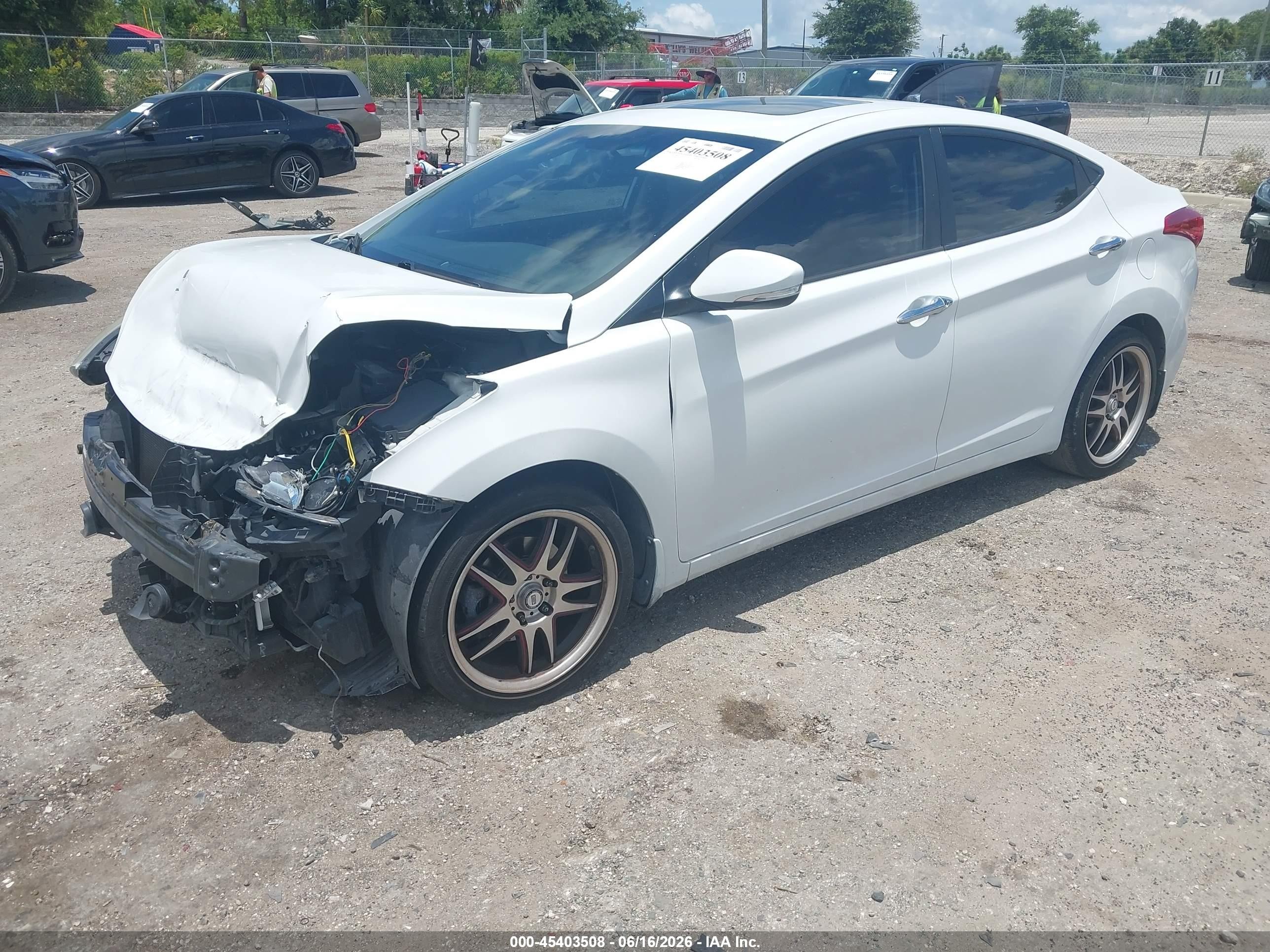 2013 Hyundai Elantra Limited White vin: 5NPDH4AE1DH194915