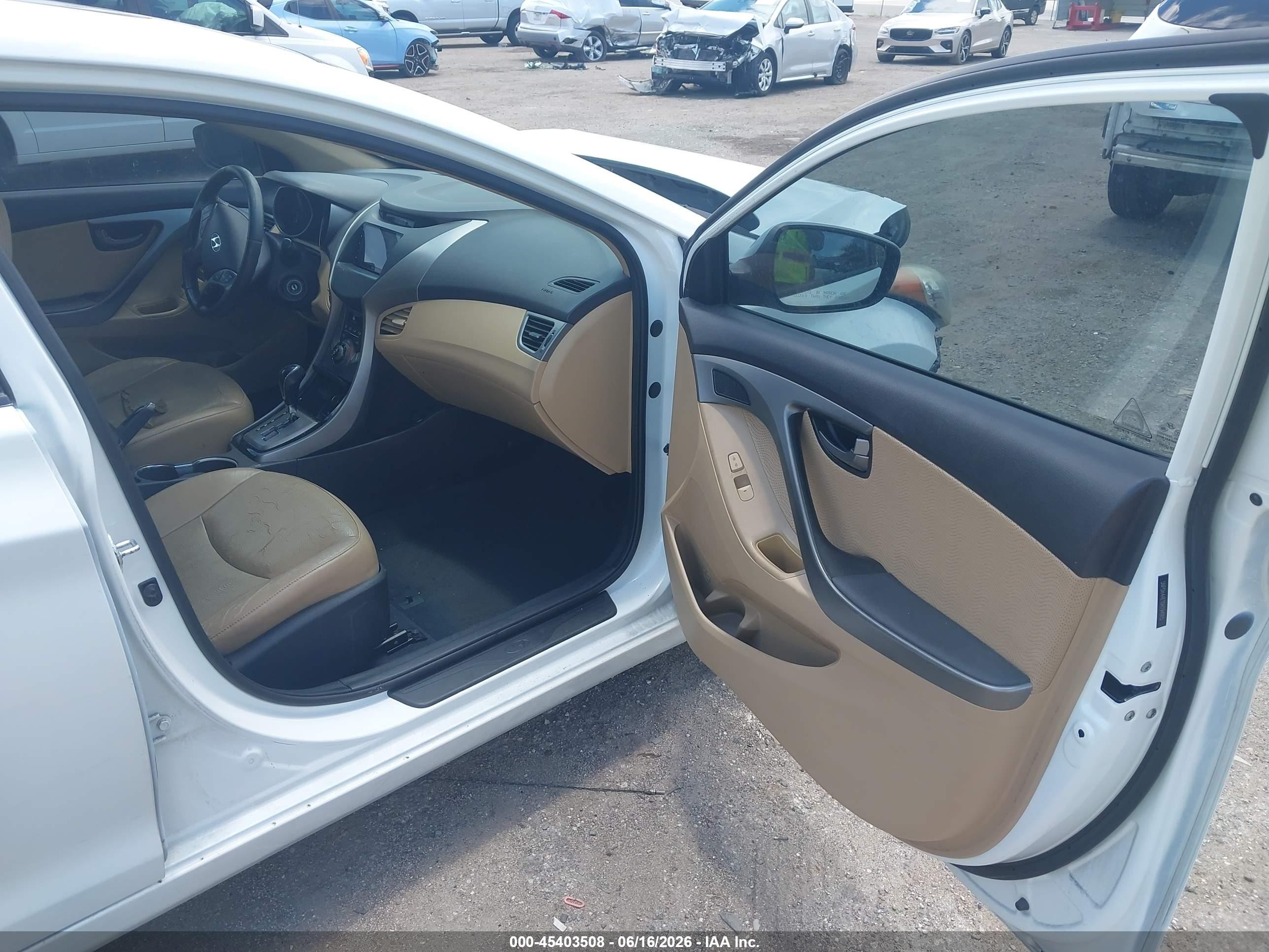 2013 Hyundai Elantra Limited White vin: 5NPDH4AE1DH194915