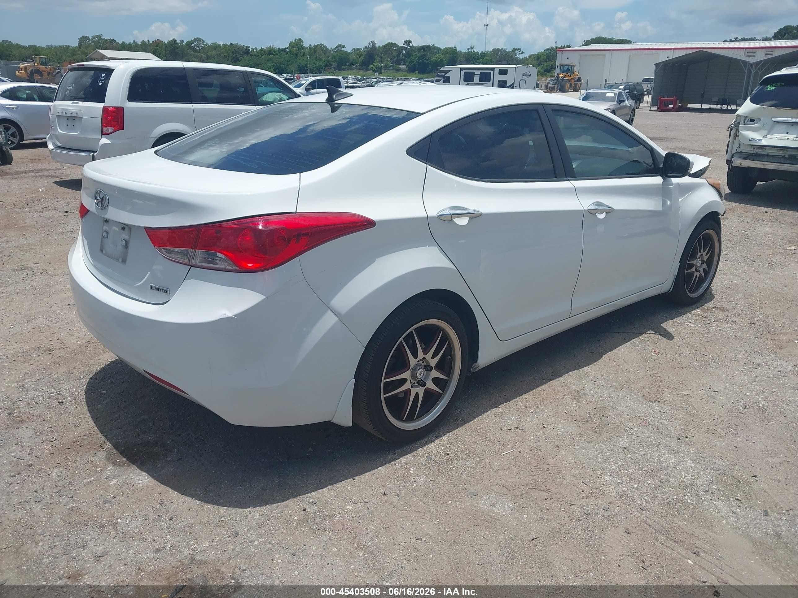 2013 Hyundai Elantra Limited White vin: 5NPDH4AE1DH194915
