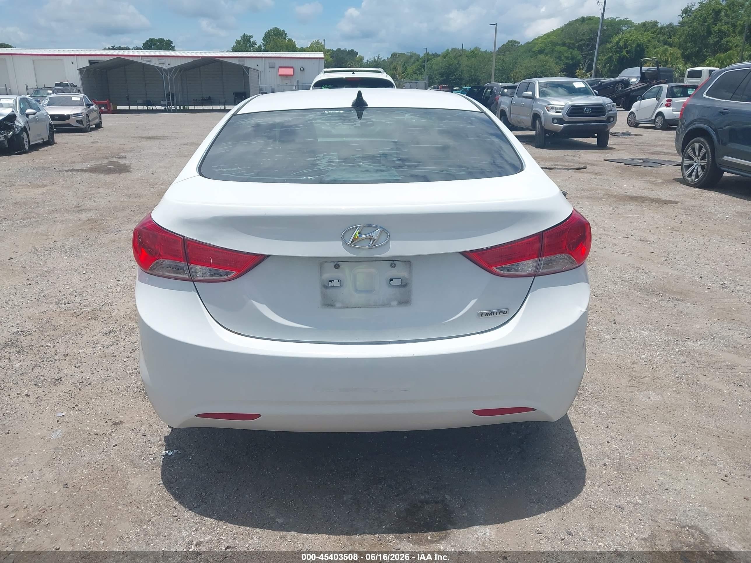 2013 Hyundai Elantra Limited White vin: 5NPDH4AE1DH194915
