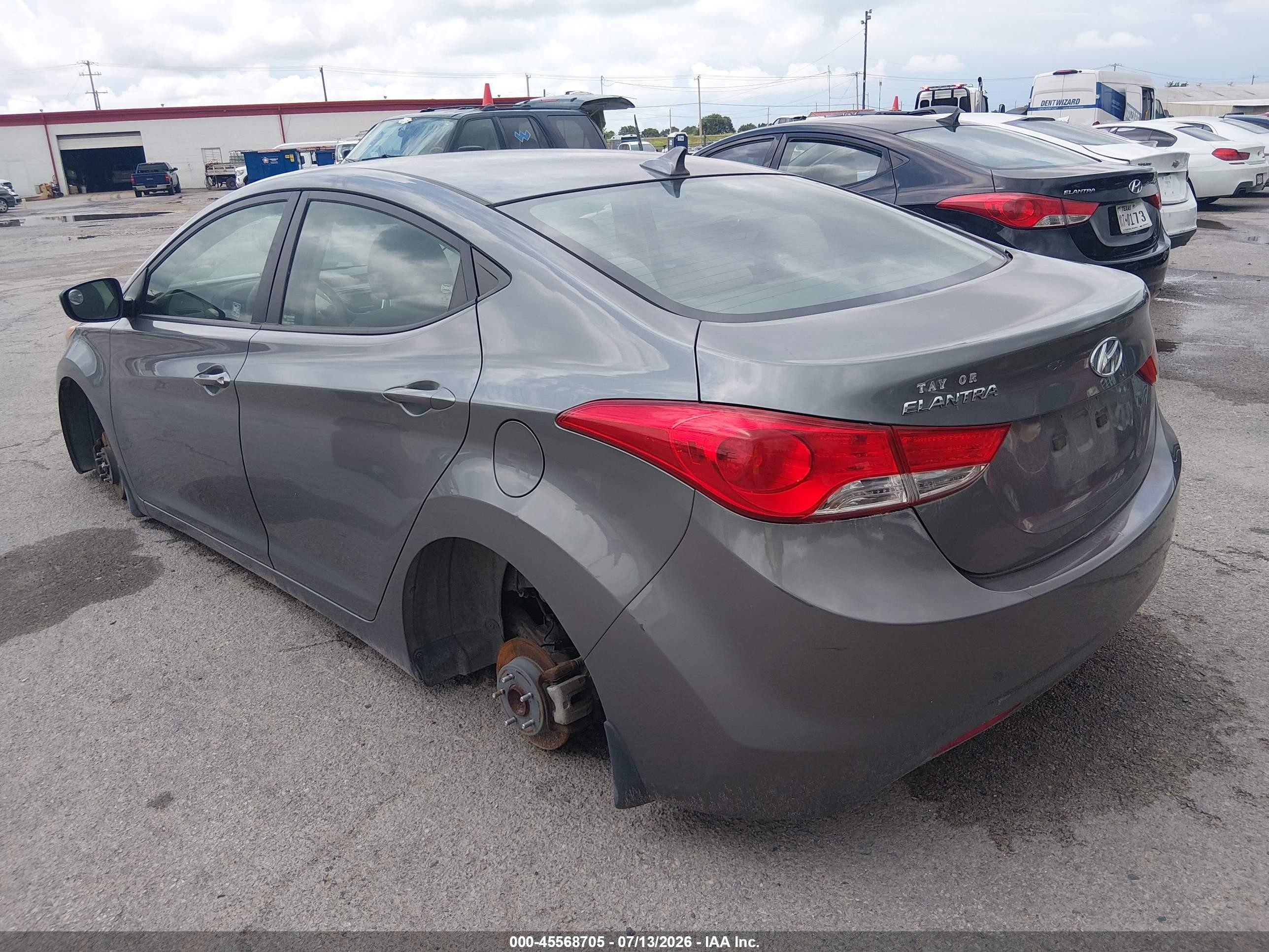 2013 Hyundai Elantra Gls Gray vin: 5NPDH4AE1DH195496