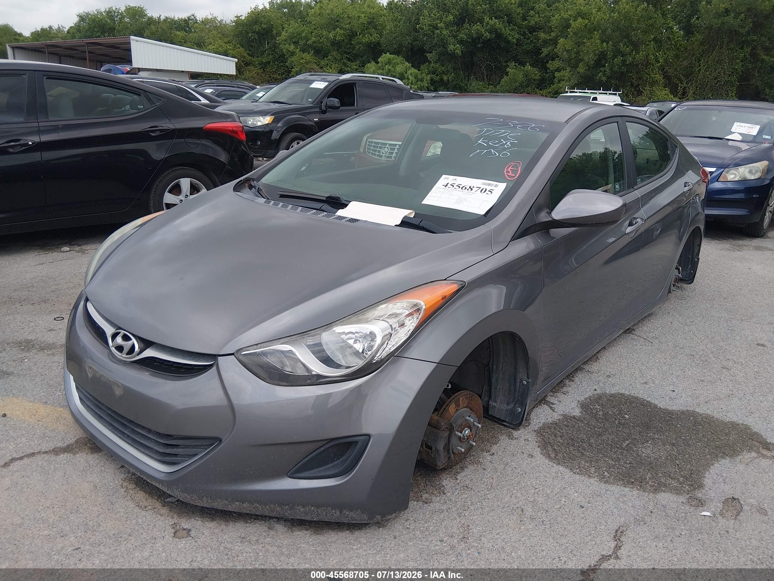 2013 Hyundai Elantra Gls Gray vin: 5NPDH4AE1DH195496