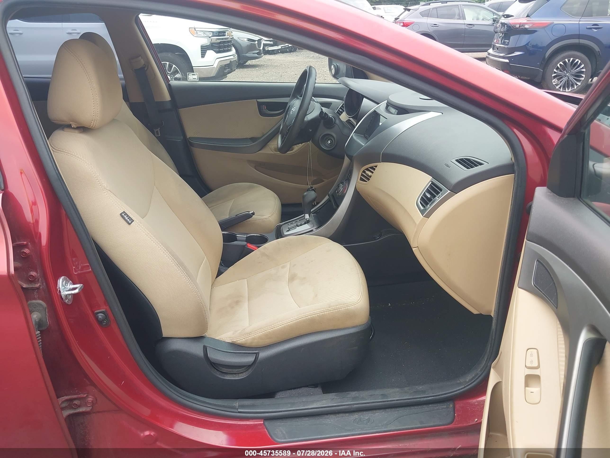 2013 Hyundai Elantra Gls Red vin: 5NPDH4AE1DH210627