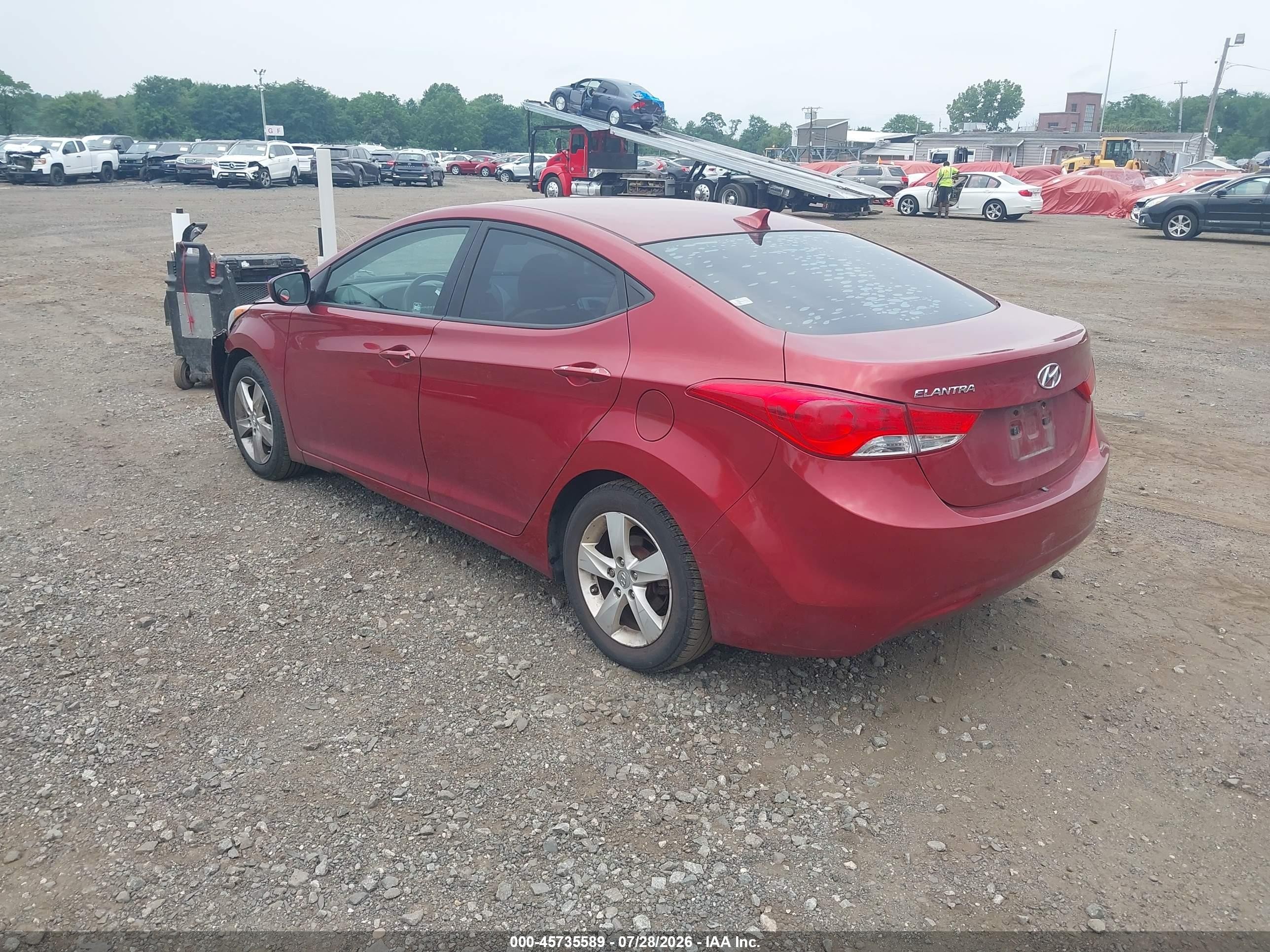 2013 Hyundai Elantra Gls Red vin: 5NPDH4AE1DH210627