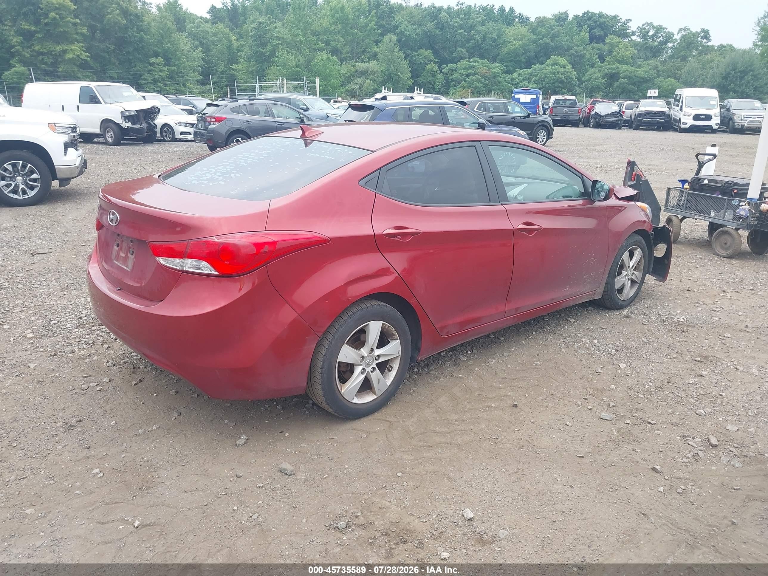2013 Hyundai Elantra Gls Red vin: 5NPDH4AE1DH210627