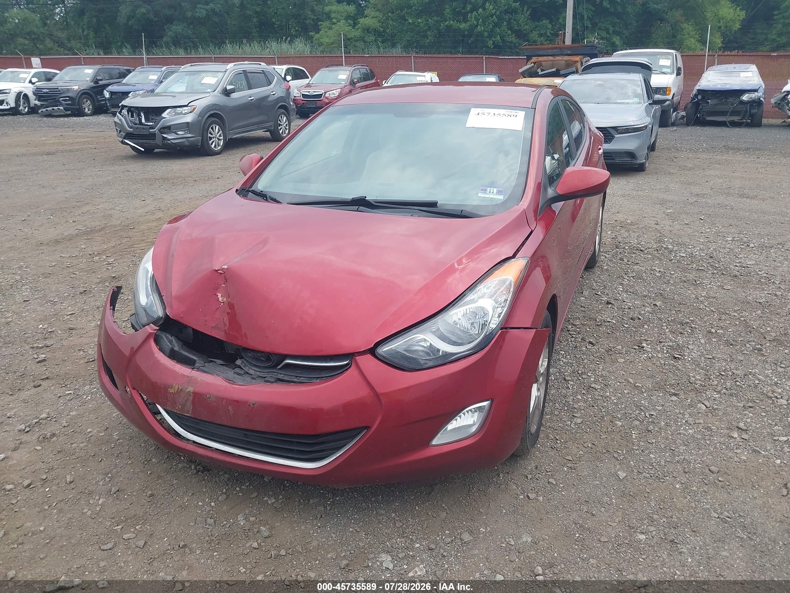 2013 Hyundai Elantra Gls Red vin: 5NPDH4AE1DH210627