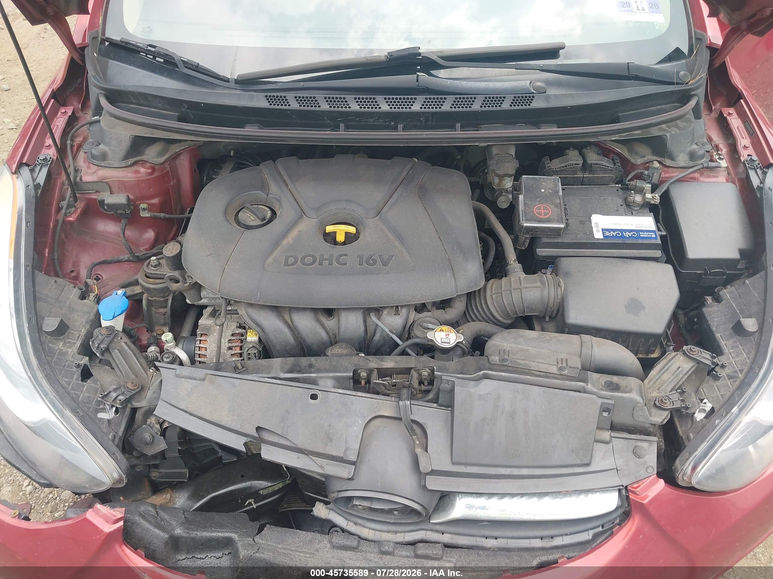 2013 Hyundai Elantra Gls Red vin: 5NPDH4AE1DH210627