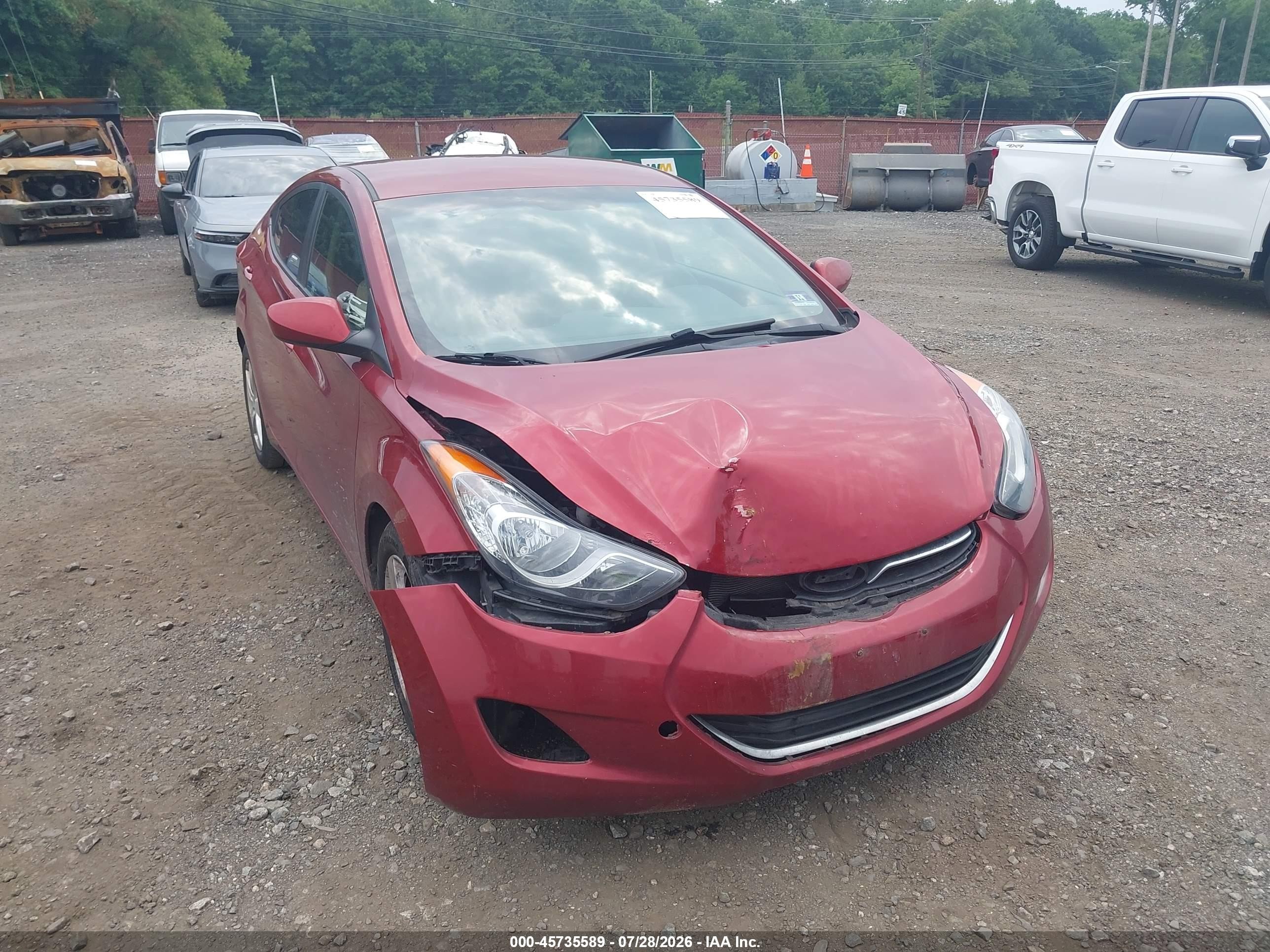 2013 Hyundai Elantra Gls Red vin: 5NPDH4AE1DH210627