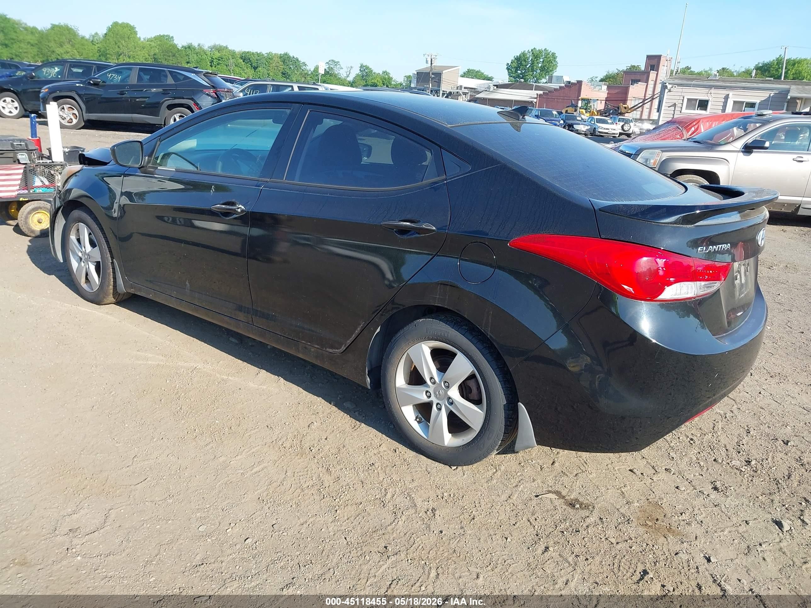2013 Hyundai Elantra Gls Black vin: 5NPDH4AE1DH213317