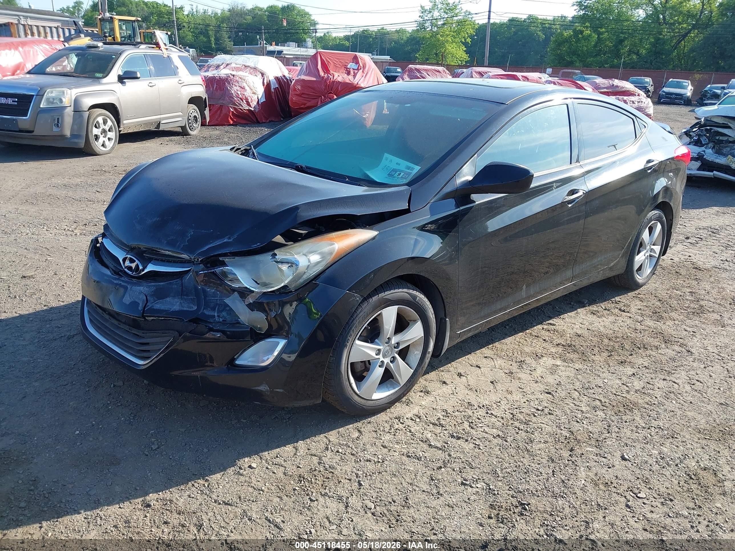2013 Hyundai Elantra Gls Black vin: 5NPDH4AE1DH213317
