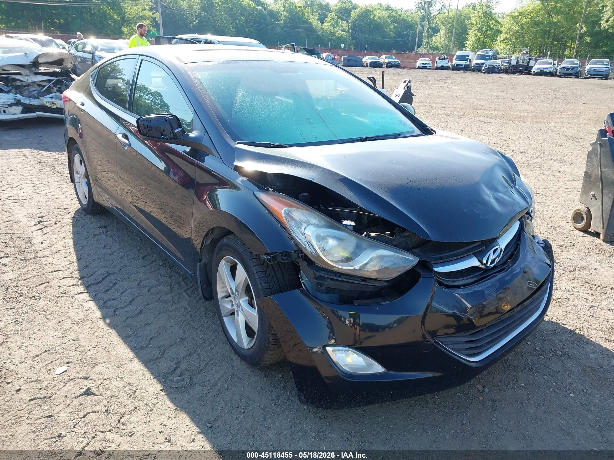 2013 Hyundai Elantra Gls Black vin: 5NPDH4AE1DH213317