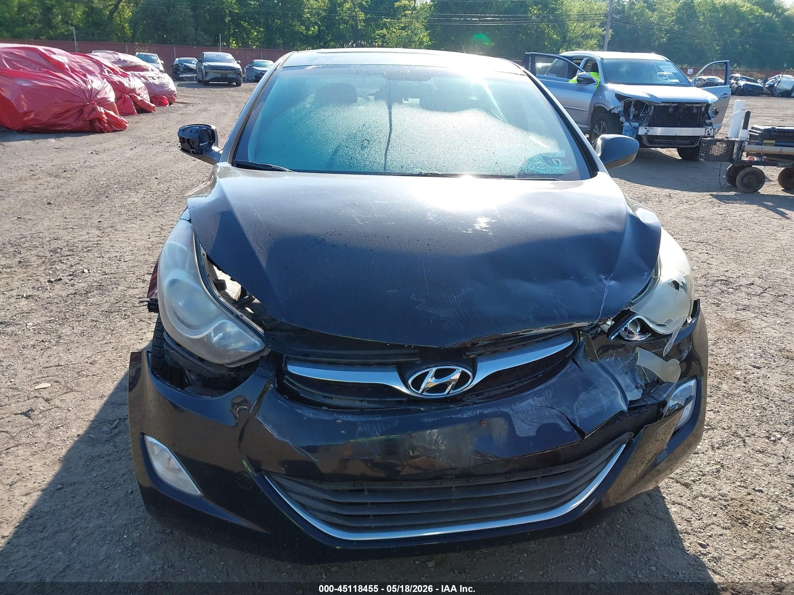2013 Hyundai Elantra Gls Black vin: 5NPDH4AE1DH213317
