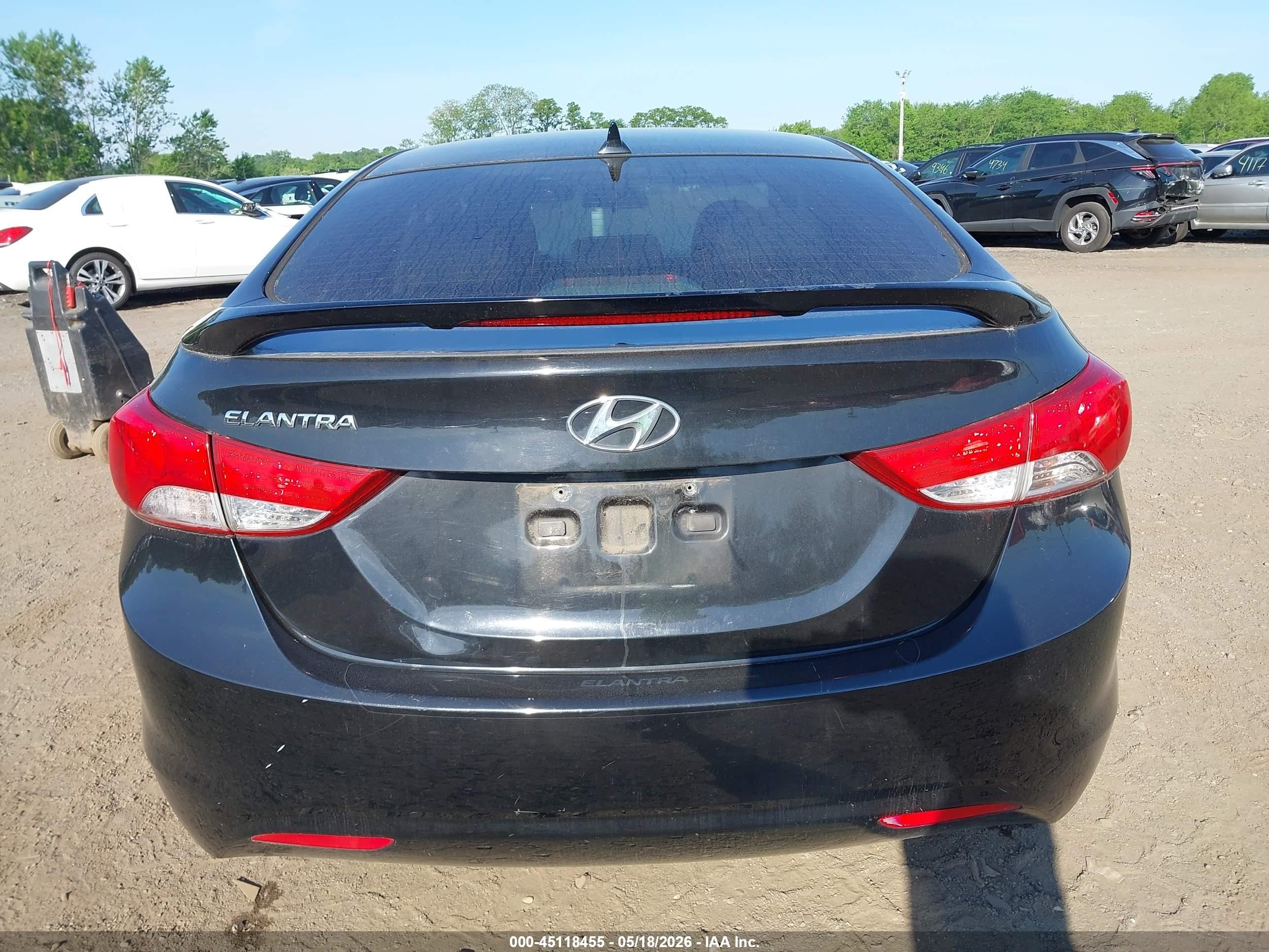 2013 Hyundai Elantra Gls Black vin: 5NPDH4AE1DH213317