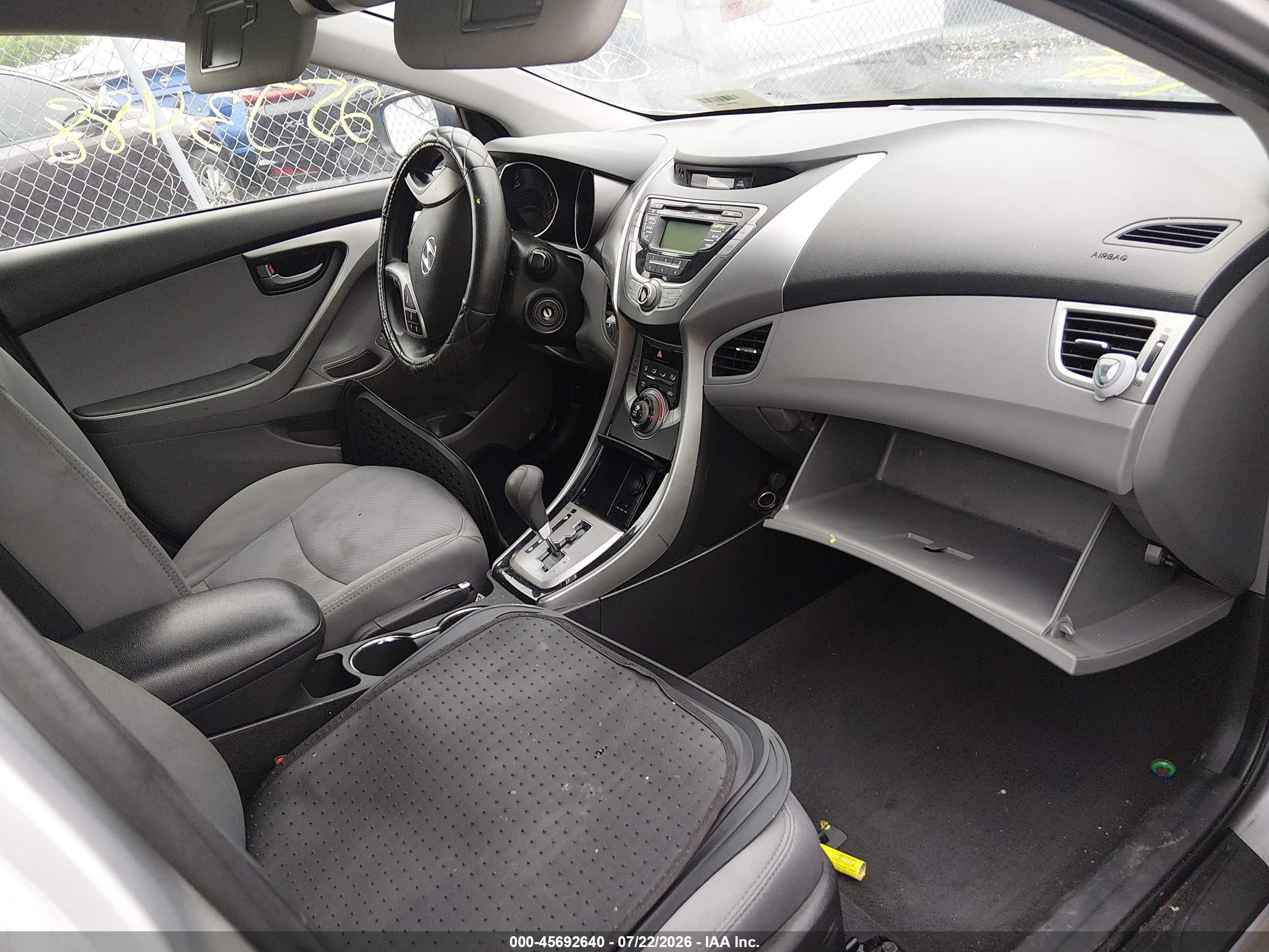 2013 Hyundai Elantra Gls Gray vin: 5NPDH4AE1DH213673