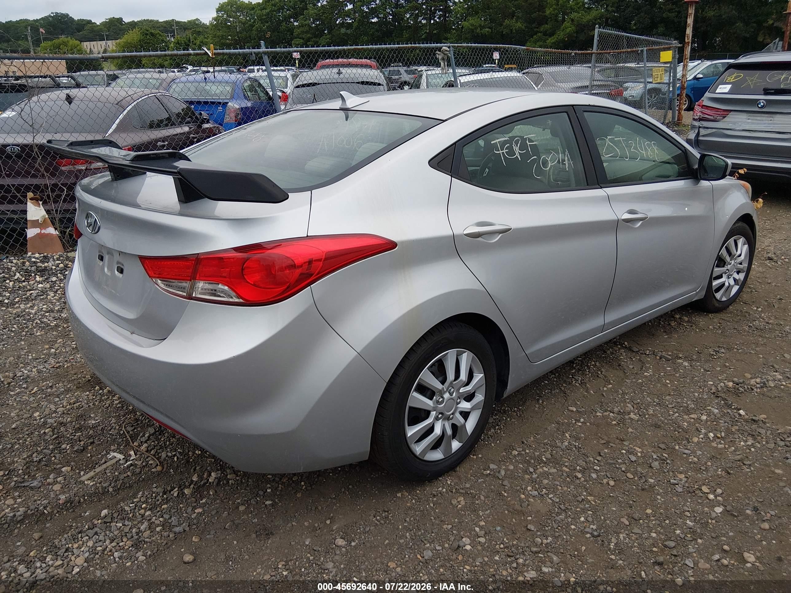 2013 Hyundai Elantra Gls Gray vin: 5NPDH4AE1DH213673