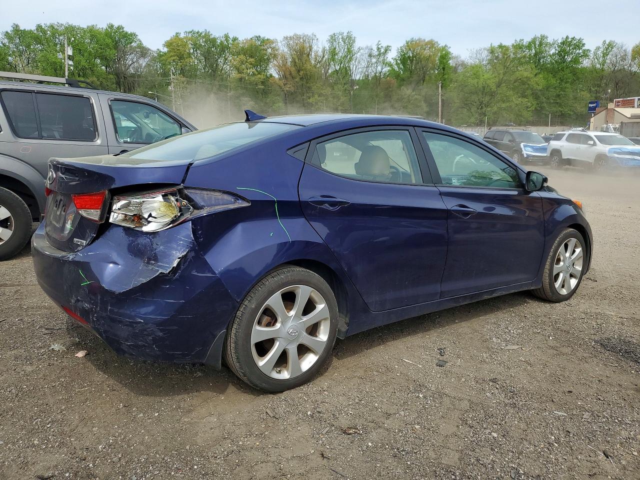 2013 Hyundai Elantra Limited Blue vin: 5NPDH4AE1DH226794