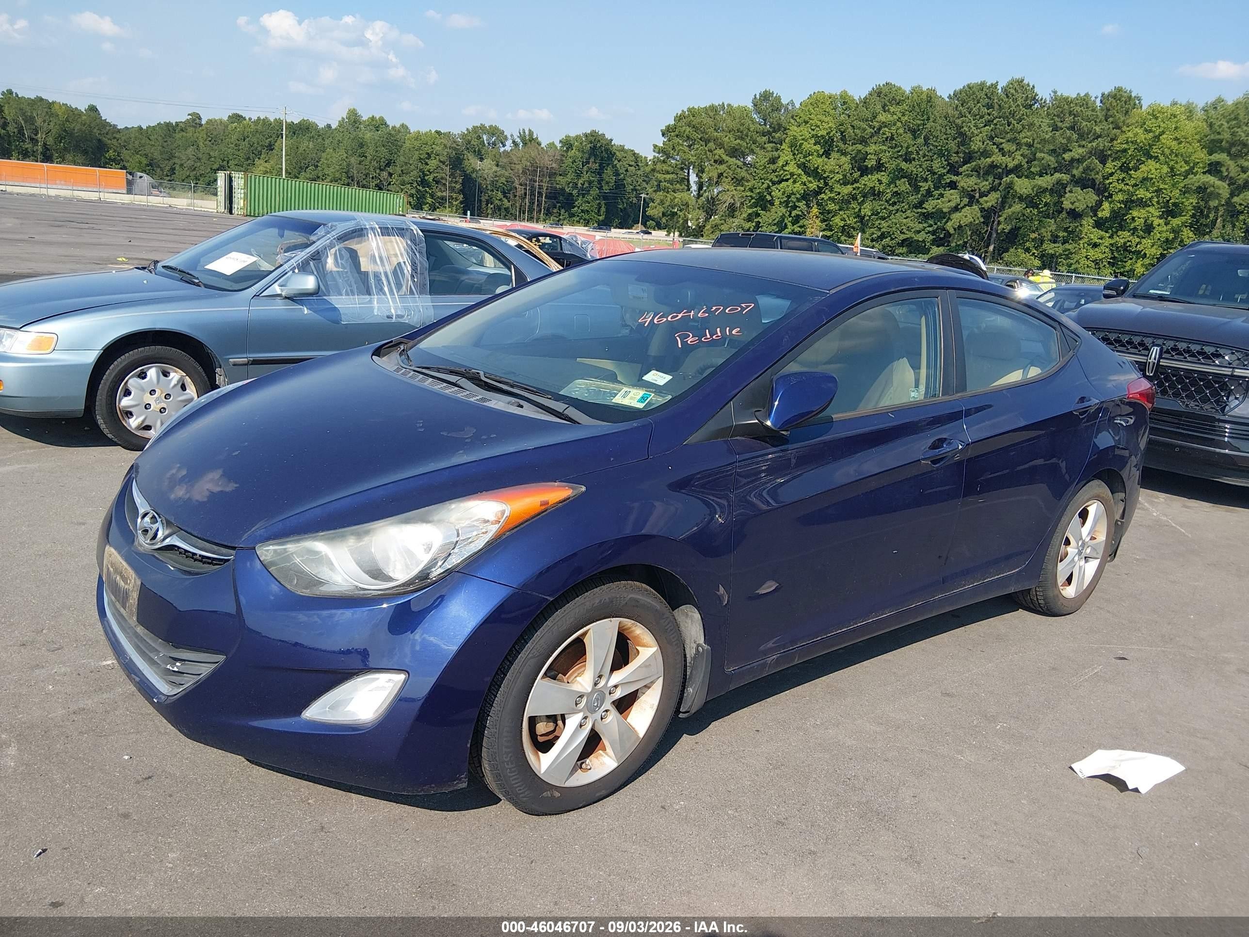 2013 Hyundai Elantra Gls Blue vin: 5NPDH4AE1DH254627