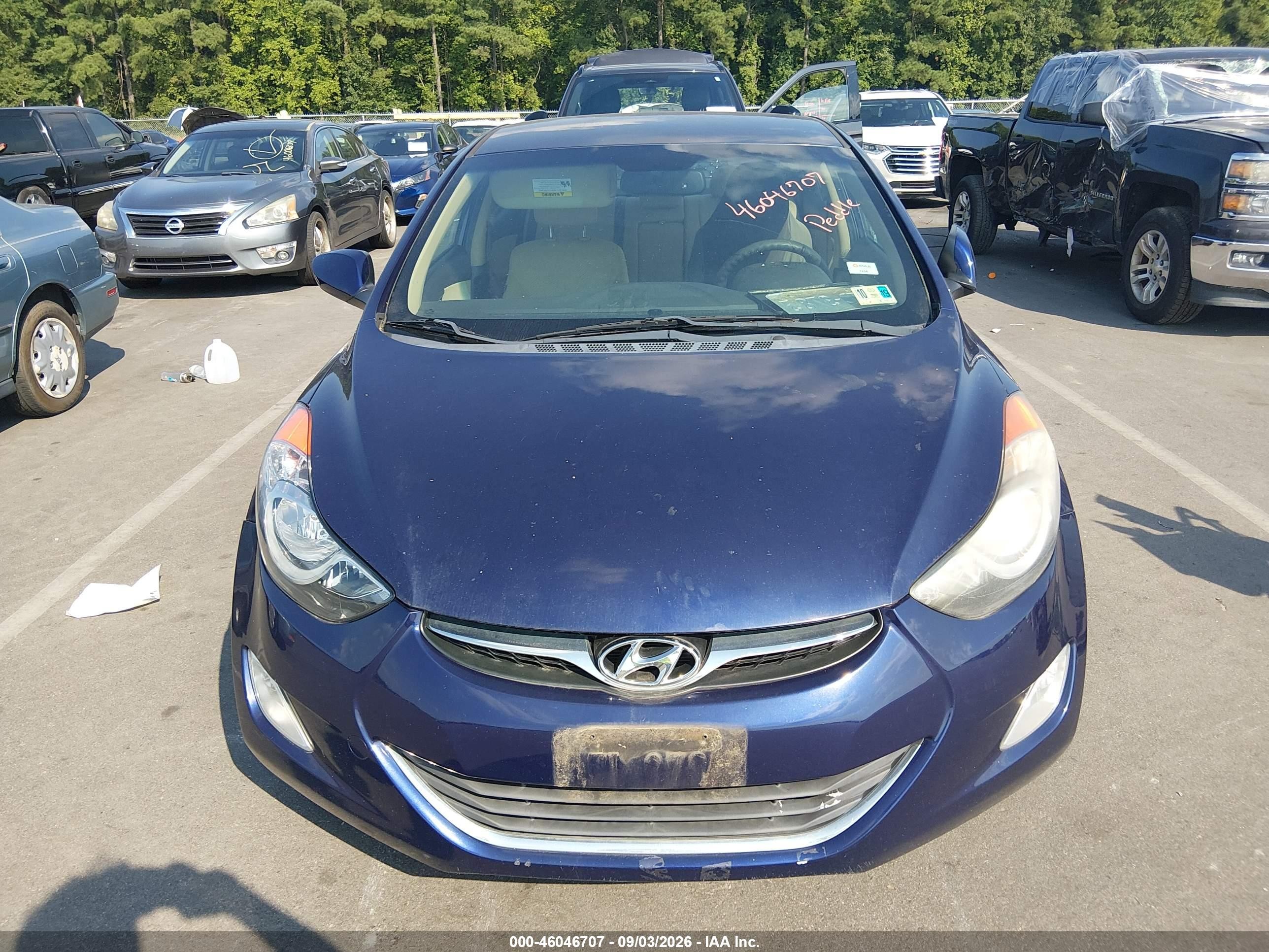 2013 Hyundai Elantra Gls Blue vin: 5NPDH4AE1DH254627