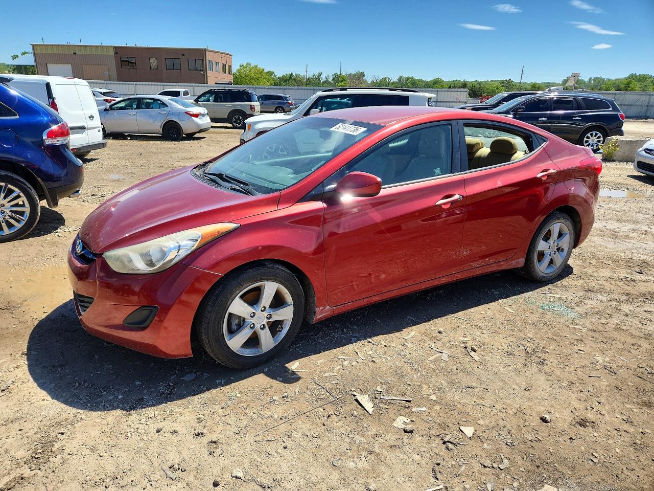 2013 Hyundai Elantra Gls Red vin: 5NPDH4AE1DH256099