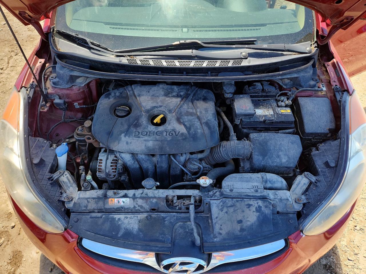 2013 Hyundai Elantra Gls Red vin: 5NPDH4AE1DH256099
