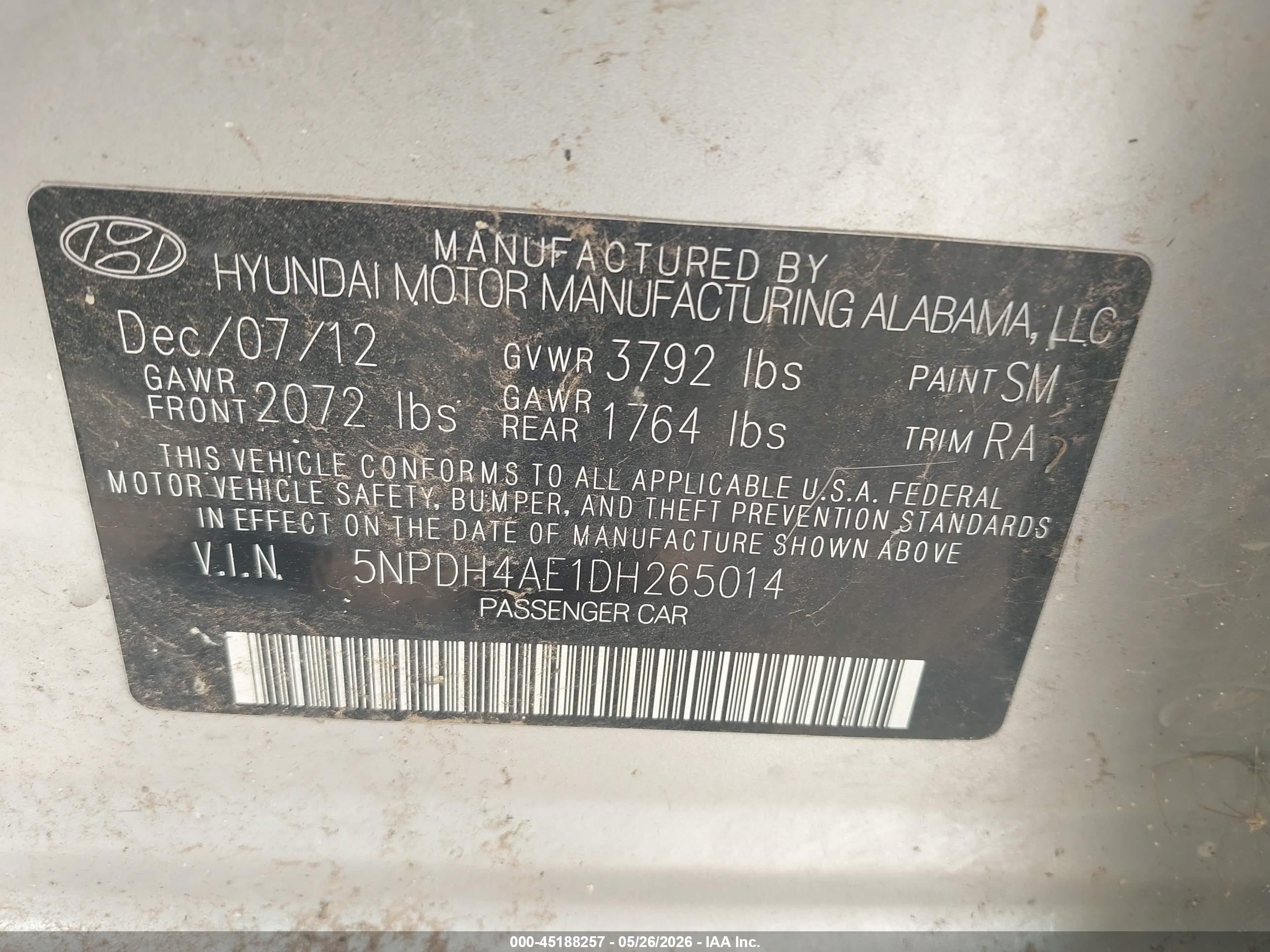 2013 Hyundai Elantra Gls Silver vin: 5NPDH4AE1DH265014
